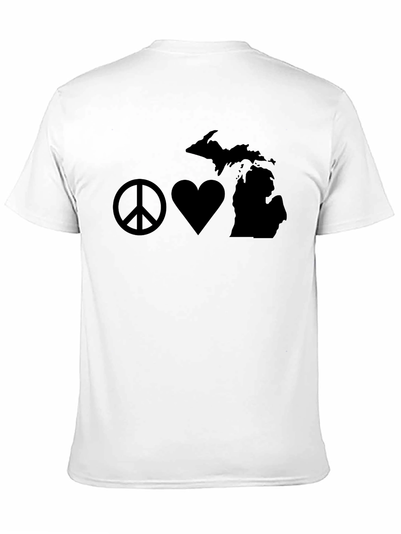Peace Love Michigan Black T-Shirt