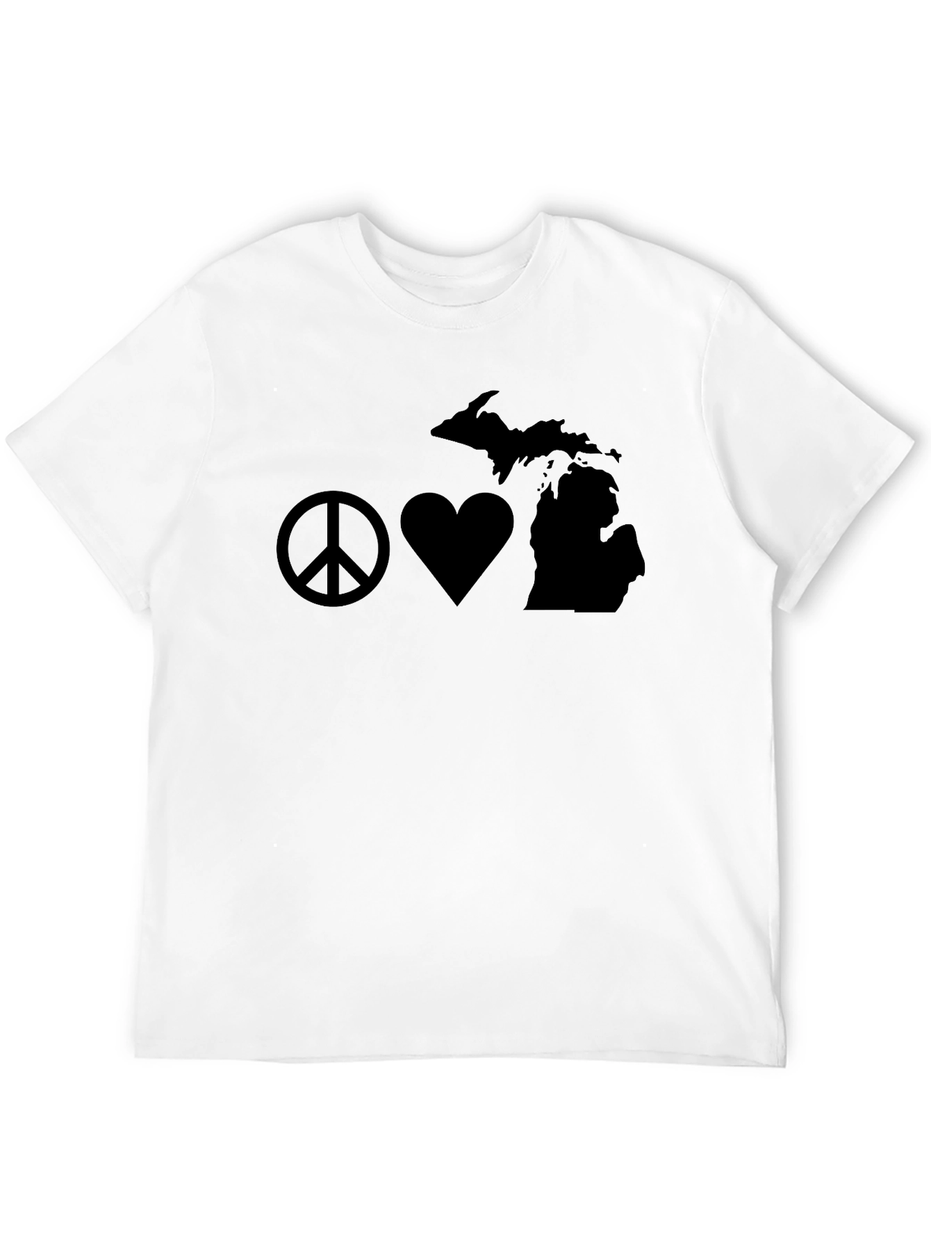 Peace Love Michigan Black T-Shirt