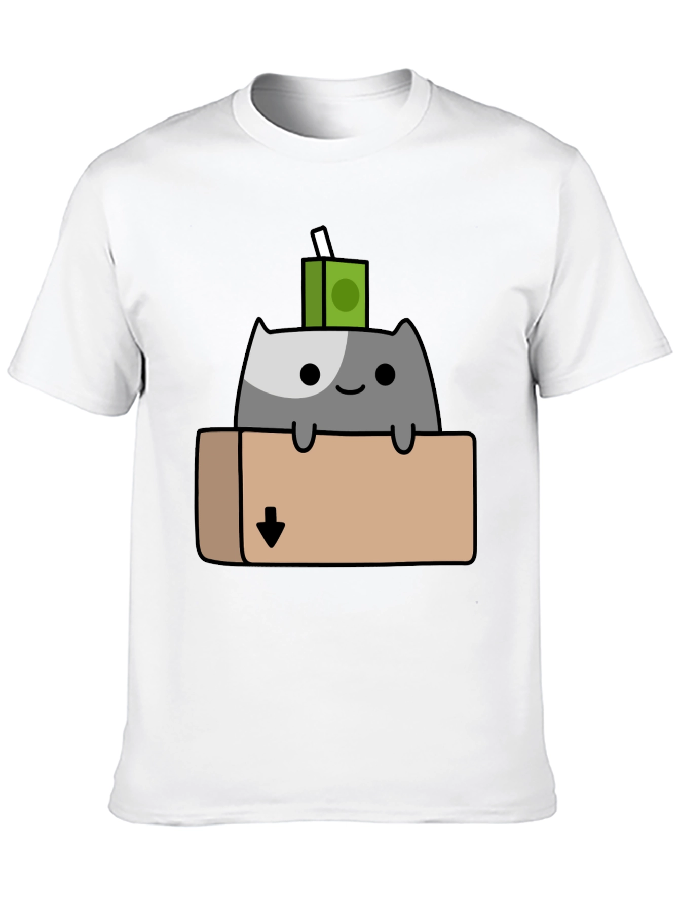 Cat in Box T-Shirt - Quirky Cartoon Design