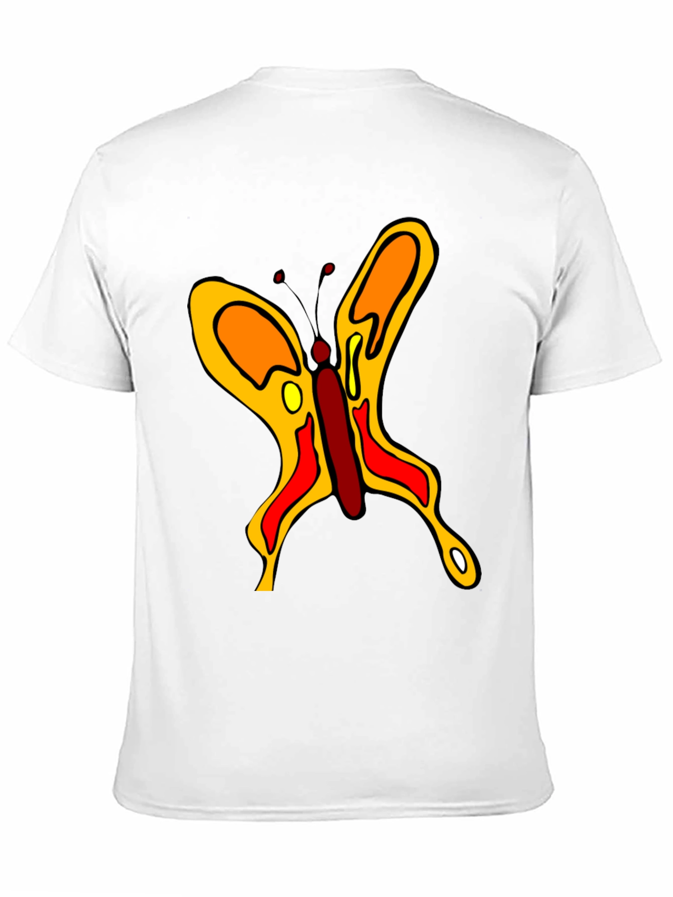 Butterfly Graphic Black Cotton Casual T-Shirt