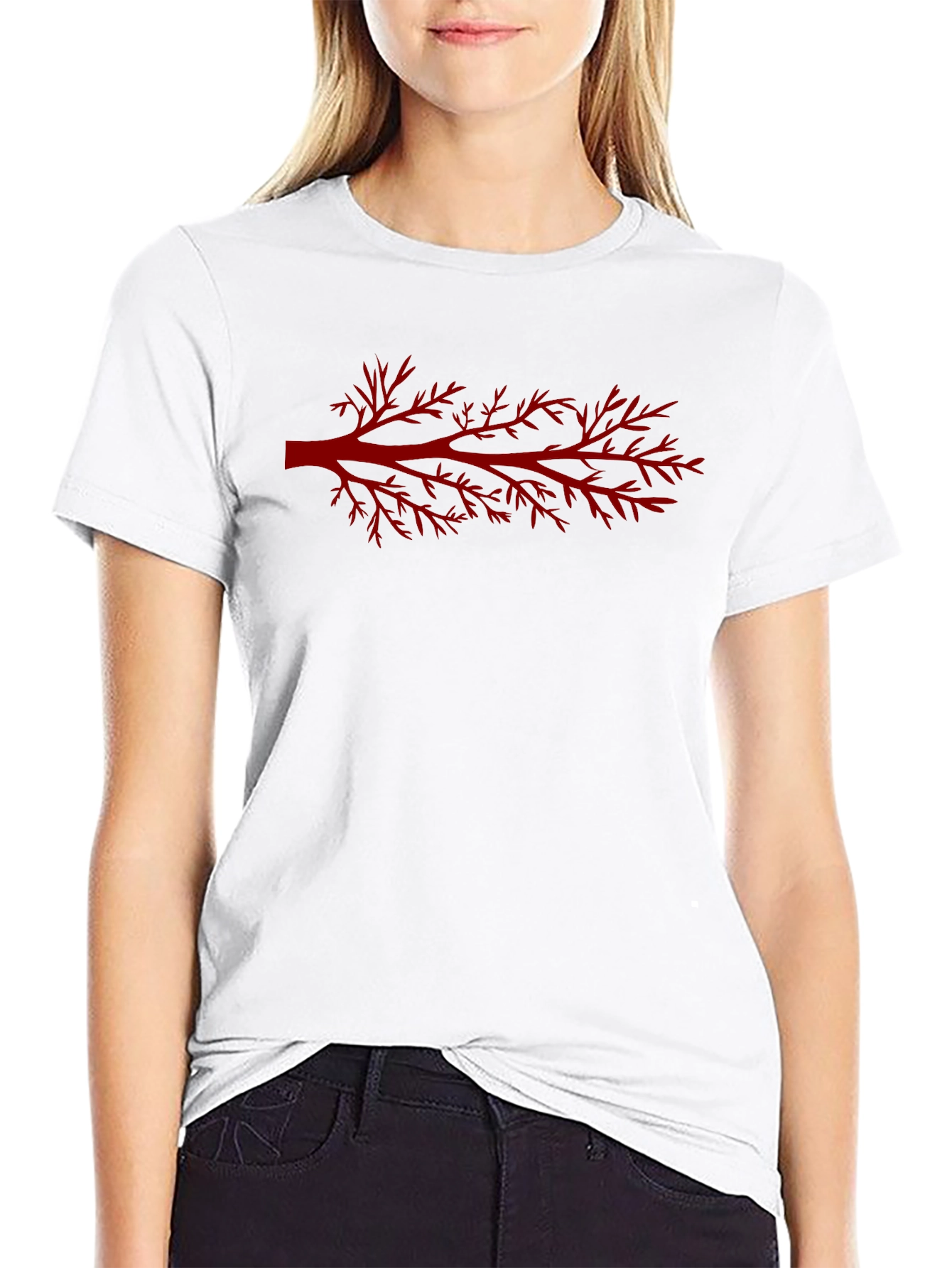 Red Branch Graphic Black T-Shirt