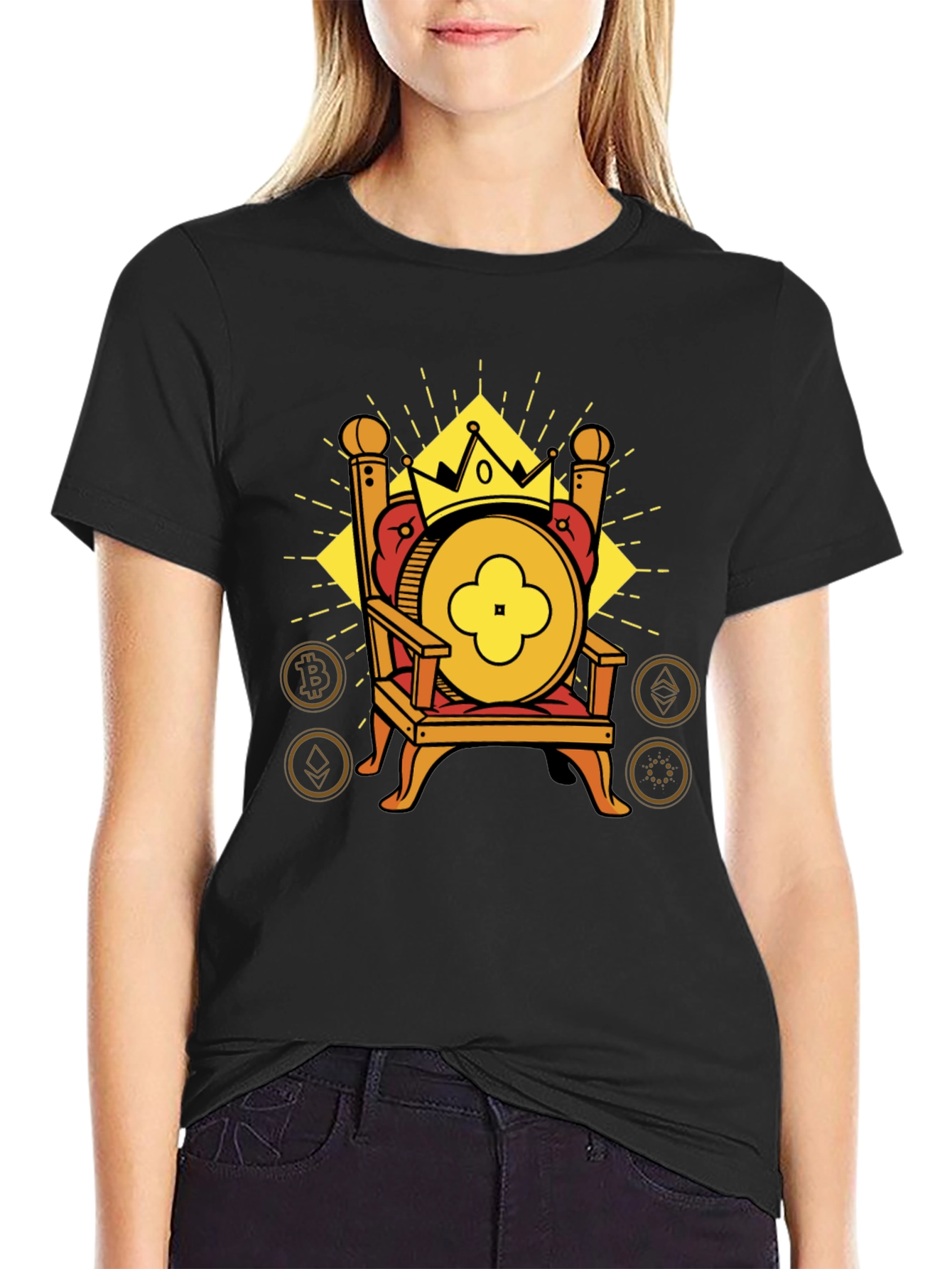 Crypto King T-Shirt - Bitcoin Ethereum More