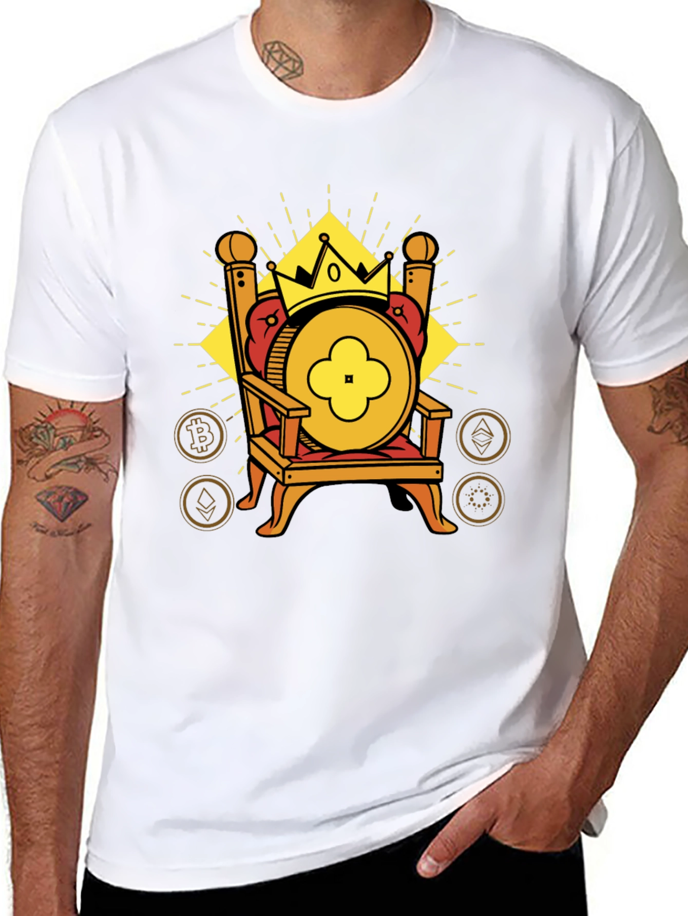 Crypto King T-Shirt - Bitcoin Ethereum More