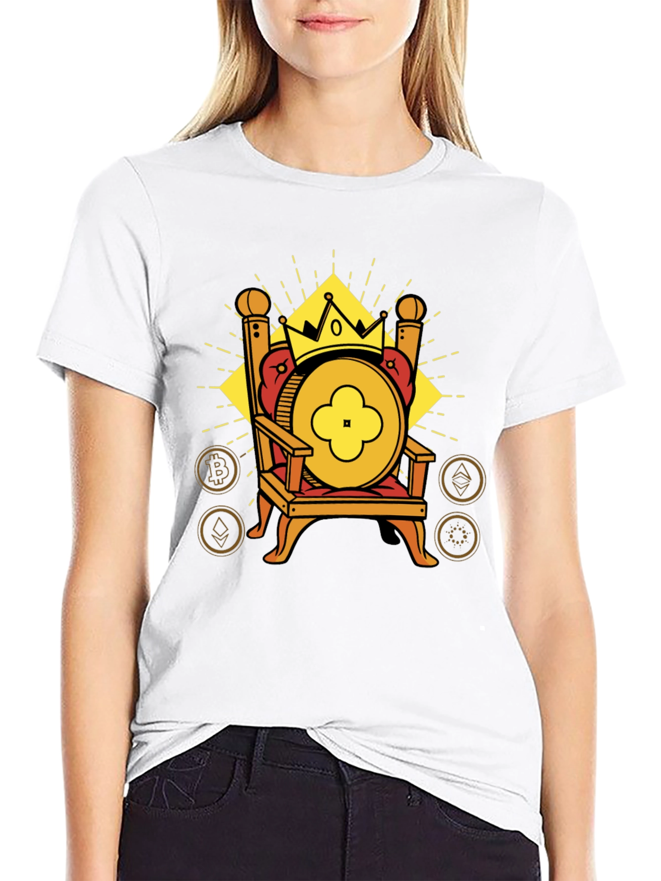 Crypto King T-Shirt - Bitcoin Ethereum More