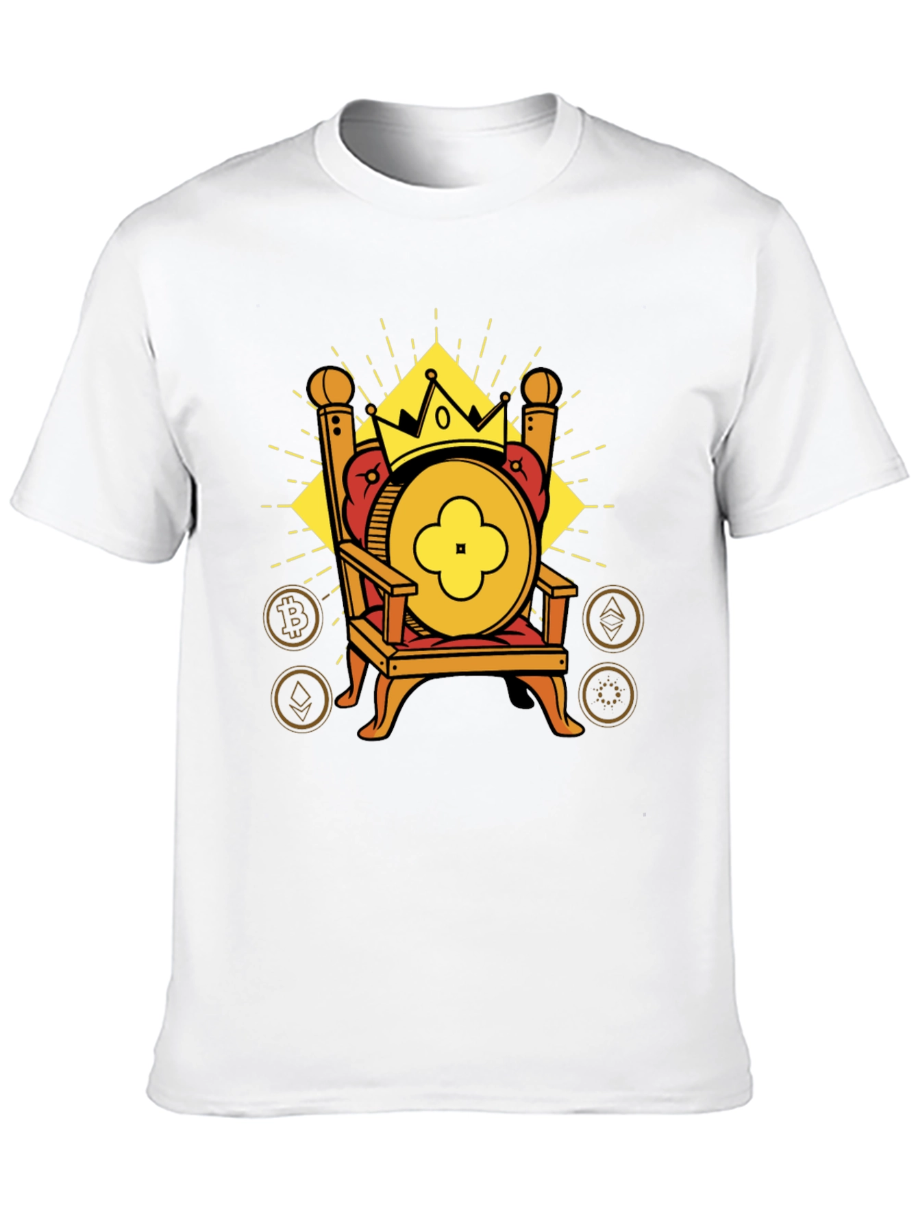 Crypto King T-Shirt - Bitcoin Ethereum More