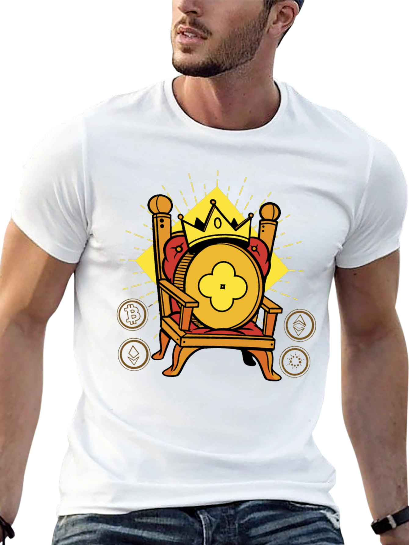 Crypto King T-Shirt - Bitcoin Ethereum More