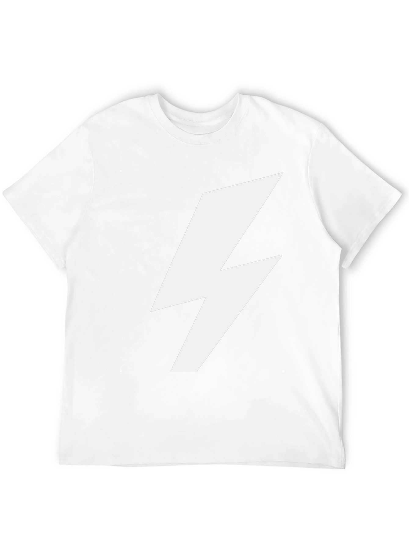 Black T-Shirt with White Lightning Bolt Graphic
