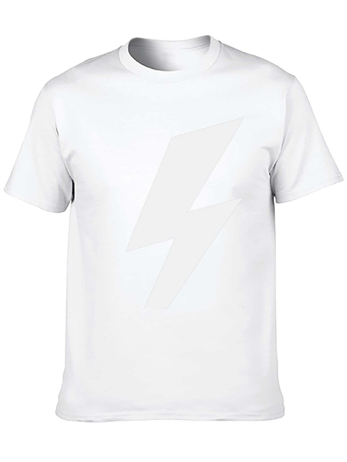 Black T-Shirt with White Lightning Bolt Graphic