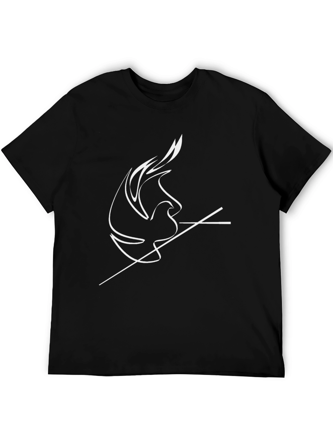 Modern Dove Graphic Black T-Shirt