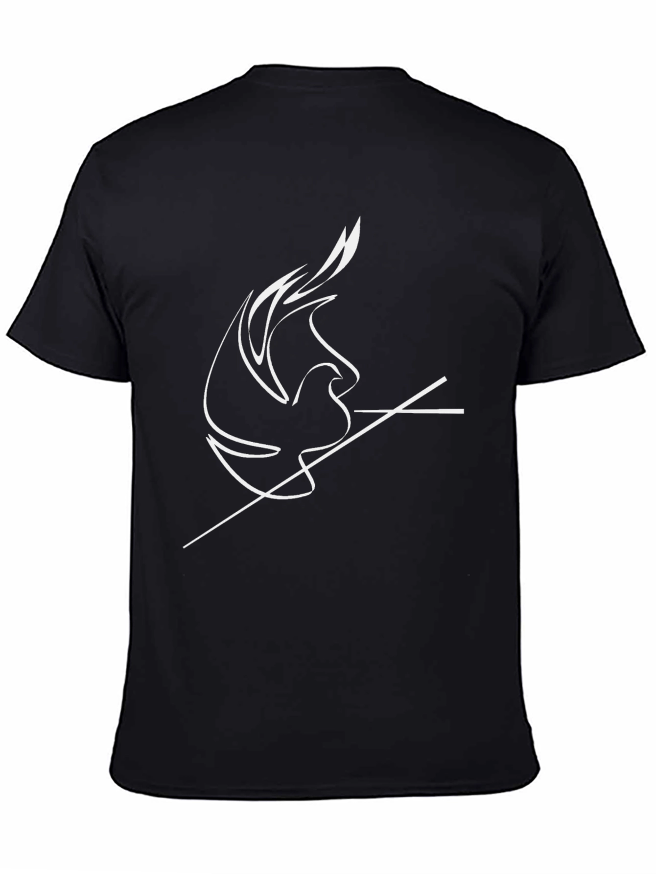 Modern Dove Graphic Black T-Shirt