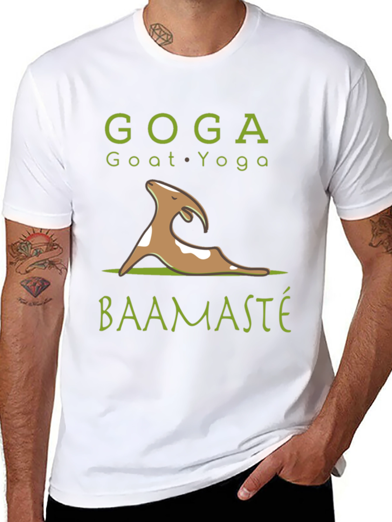 GOGA Goat Yoga T-Shirt - Baamaste Funny Tee