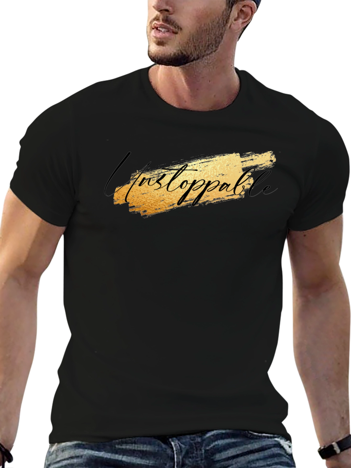 Unstoppable Graphic Black T-Shirt for Men