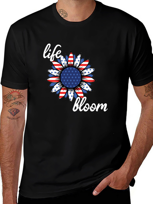Life Bloom Patriotic Sunflower Graphic Tee