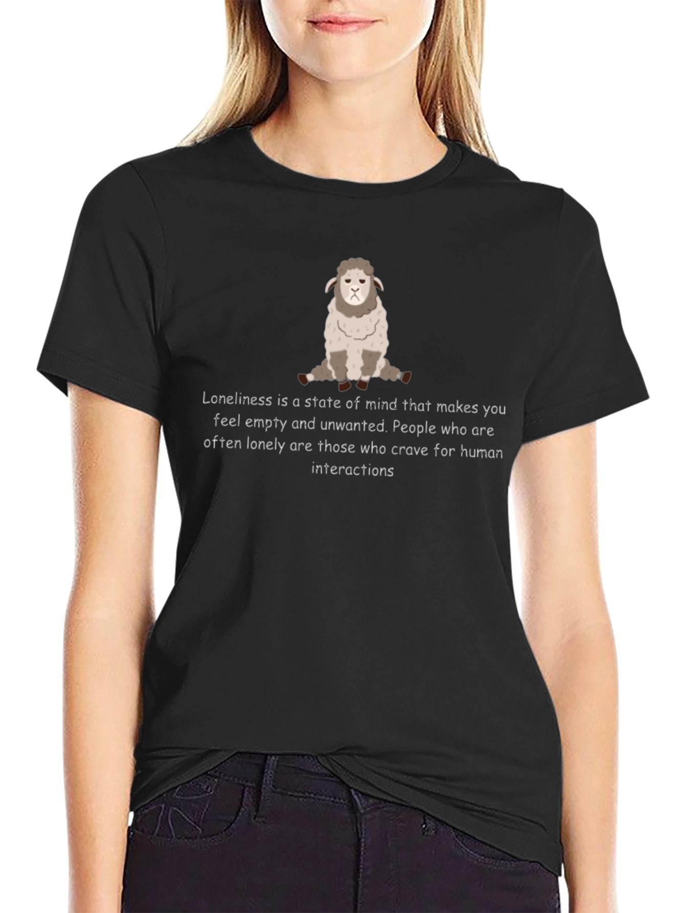 Sad Sheep T-Shirt - Loneliness Graphic Tee