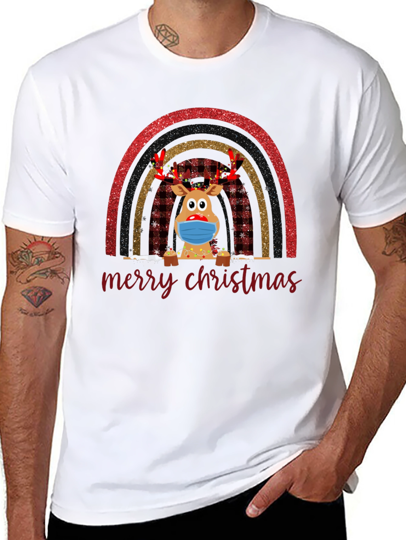 Festive Reindeer Merry Christmas T-Shirt