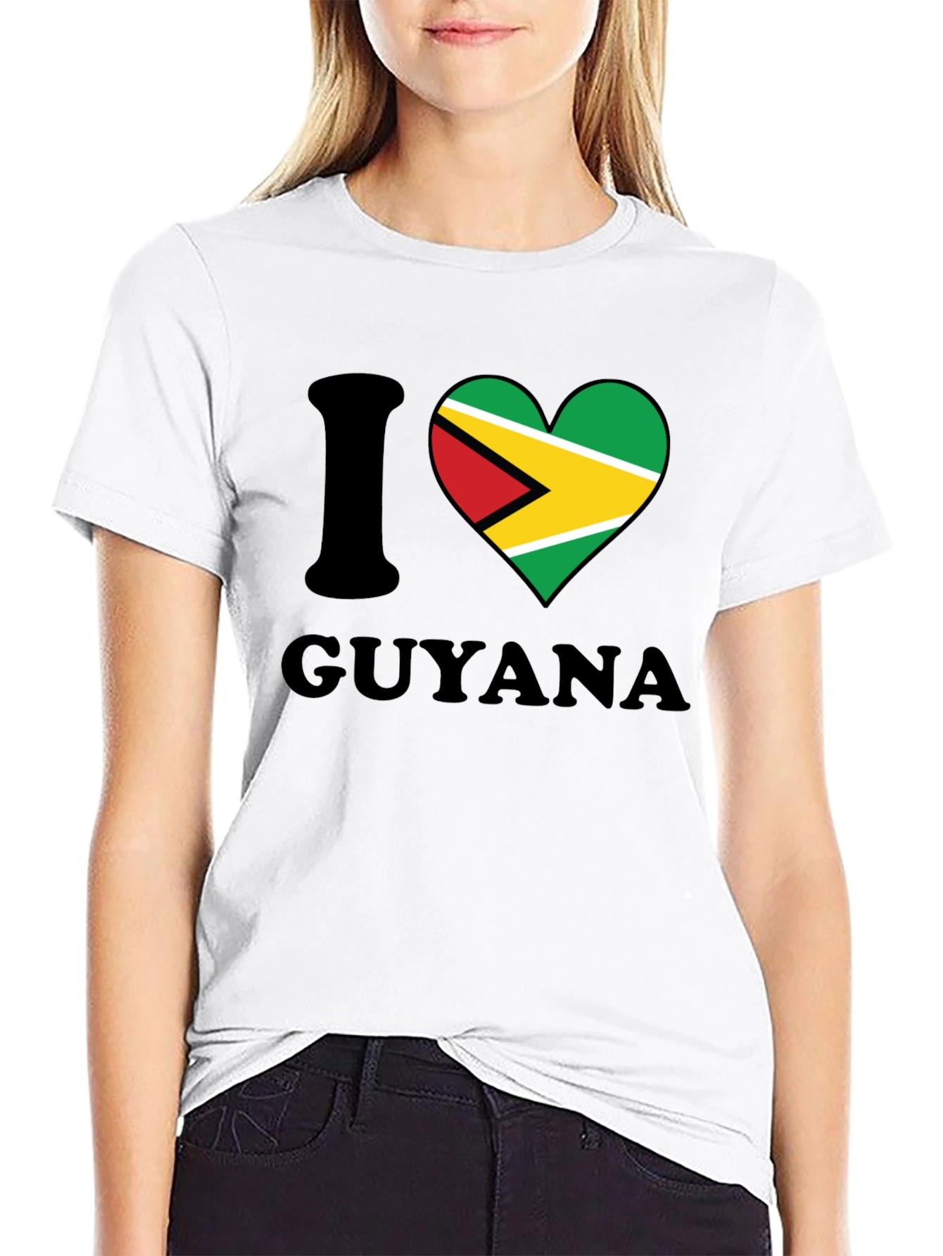I Heart Guyana T-Shirt - Guyana Flag Design