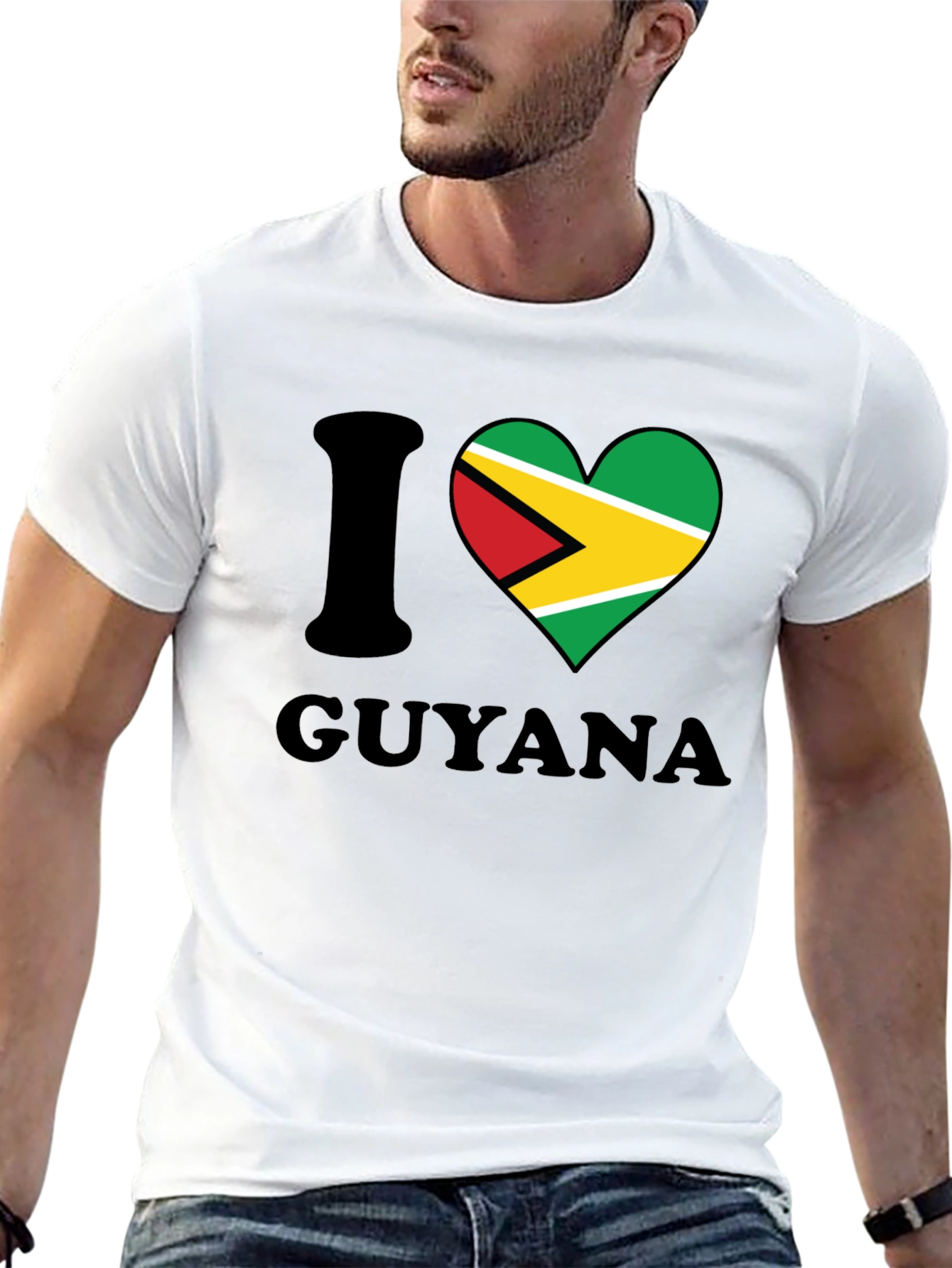 I Heart Guyana T-Shirt - Guyana Flag Design