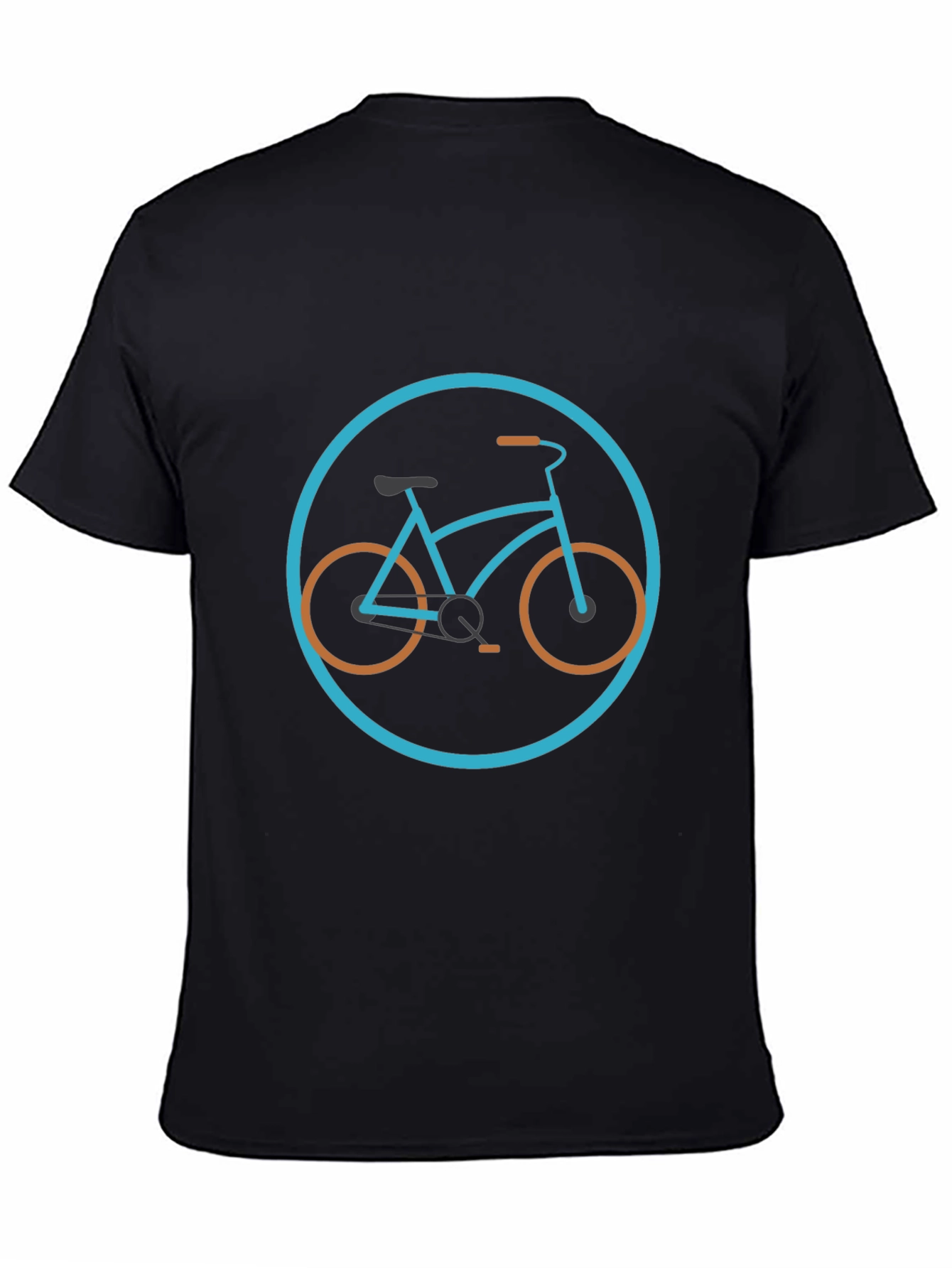 Stylish Bicycle Graphic Tee - Black Cotton Blend
