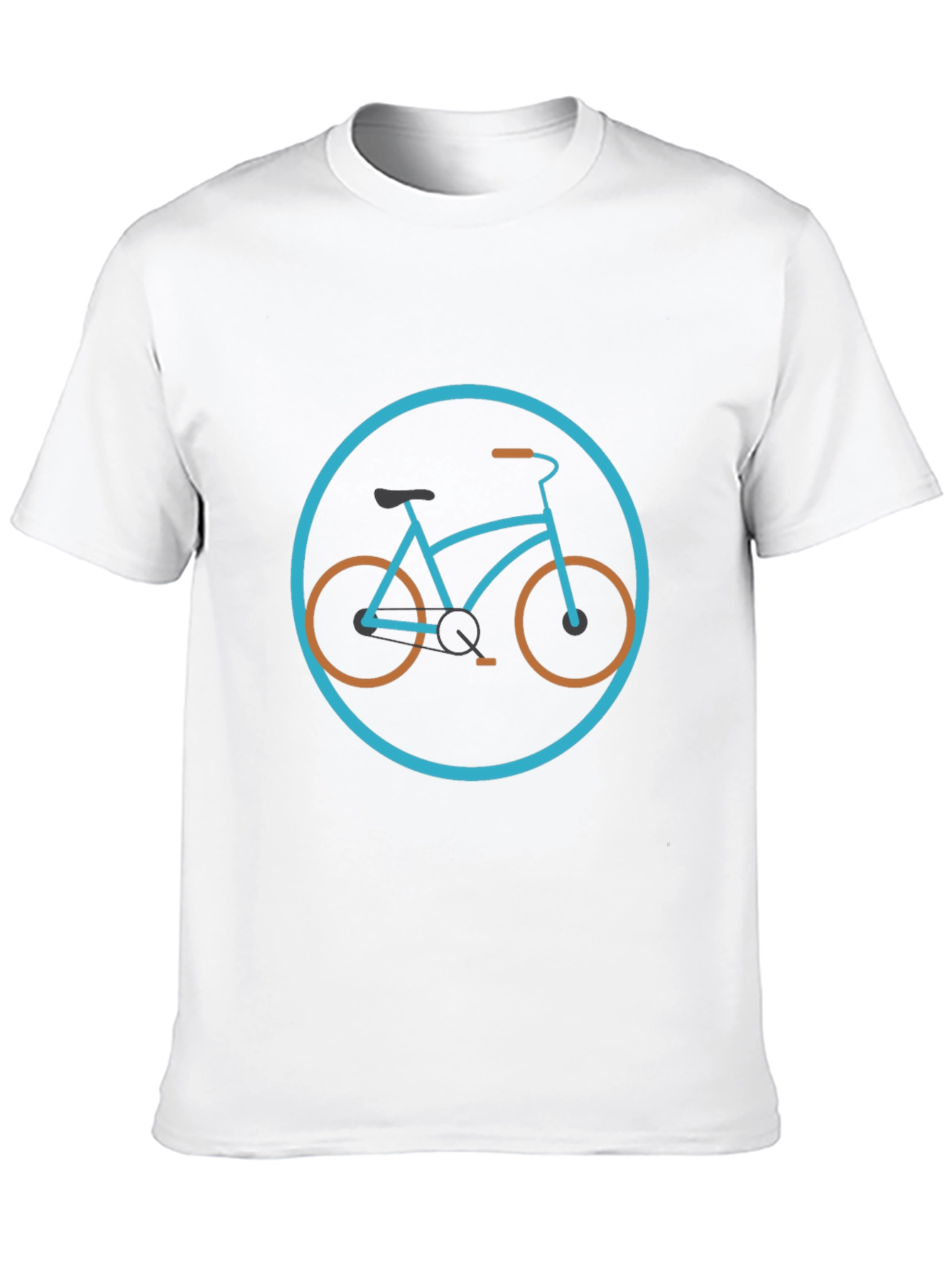 Stylish Bicycle Graphic Tee - Black Cotton Blend
