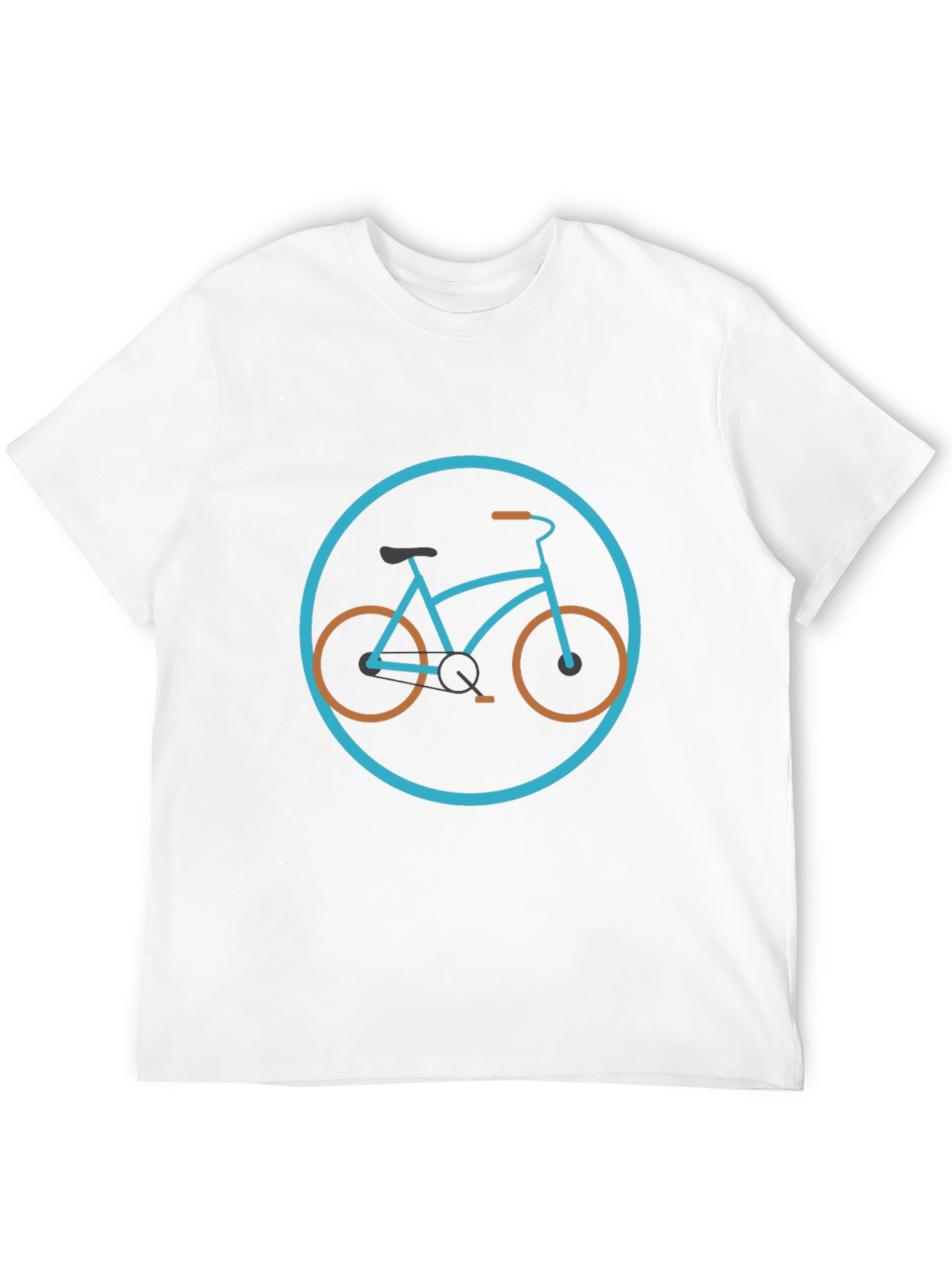 Stylish Bicycle Graphic Tee - Black Cotton Blend