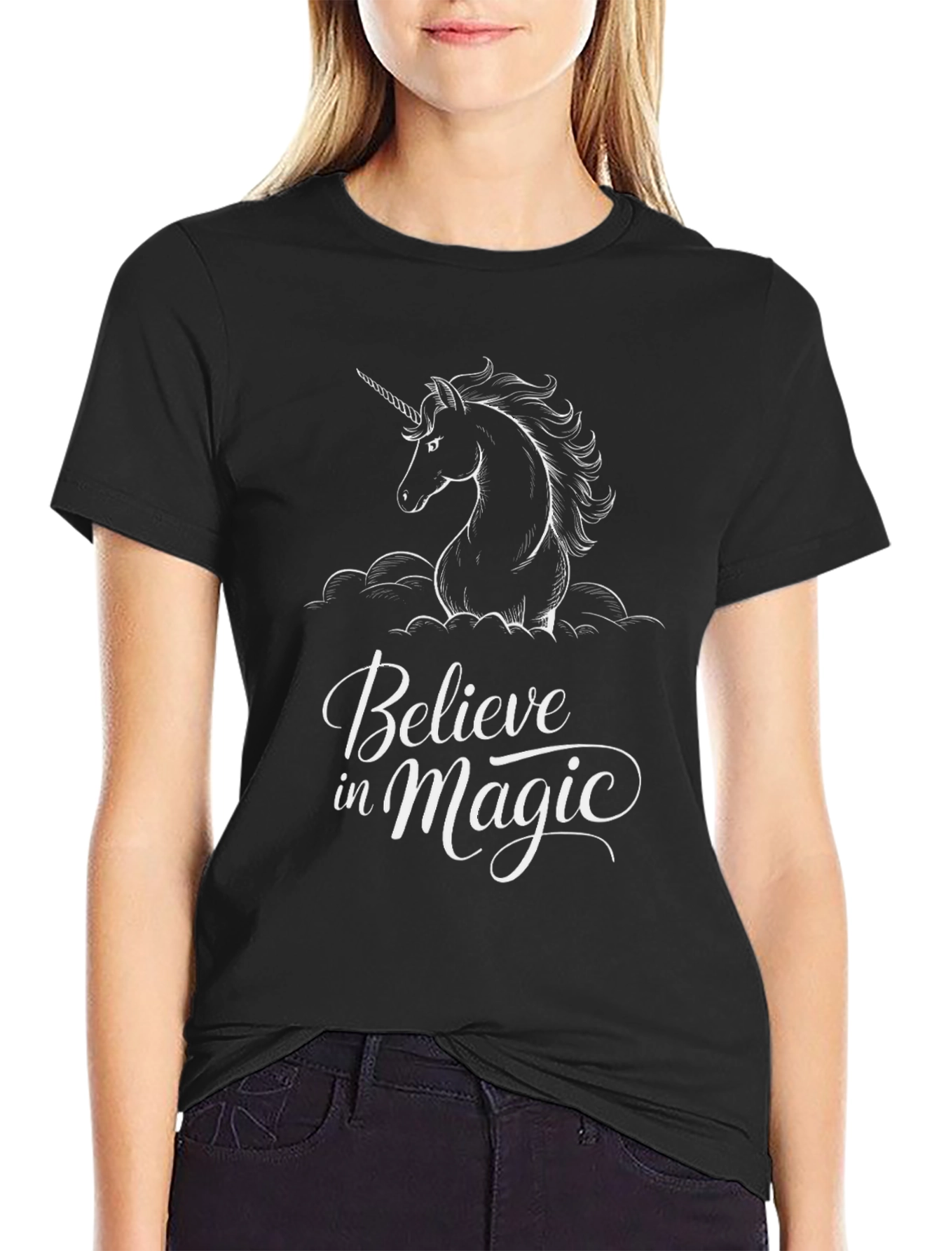 Believe in Magic Unicorn Graphic T-Shirt