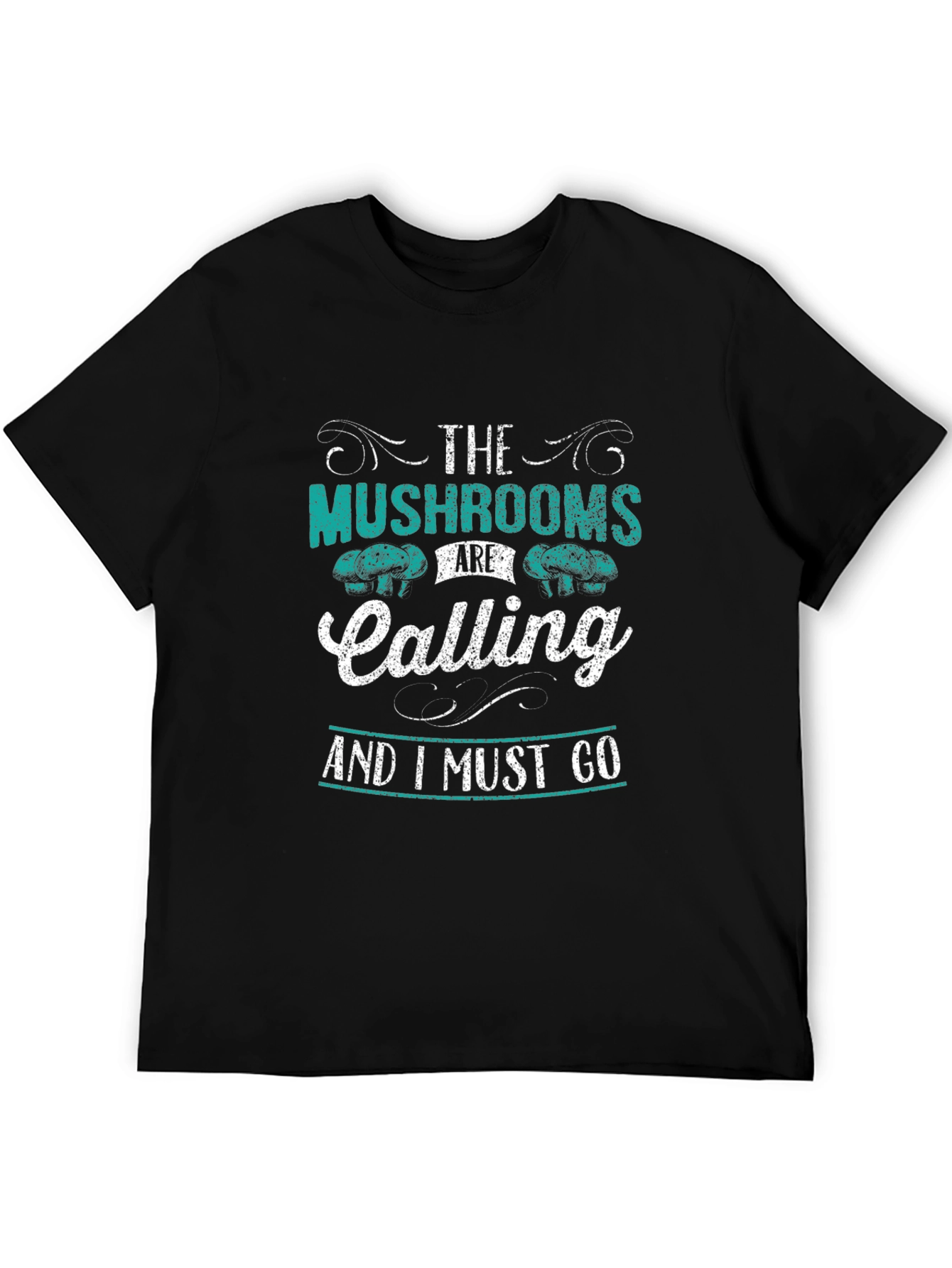 Mushroom Calling Graphic Tee - Black