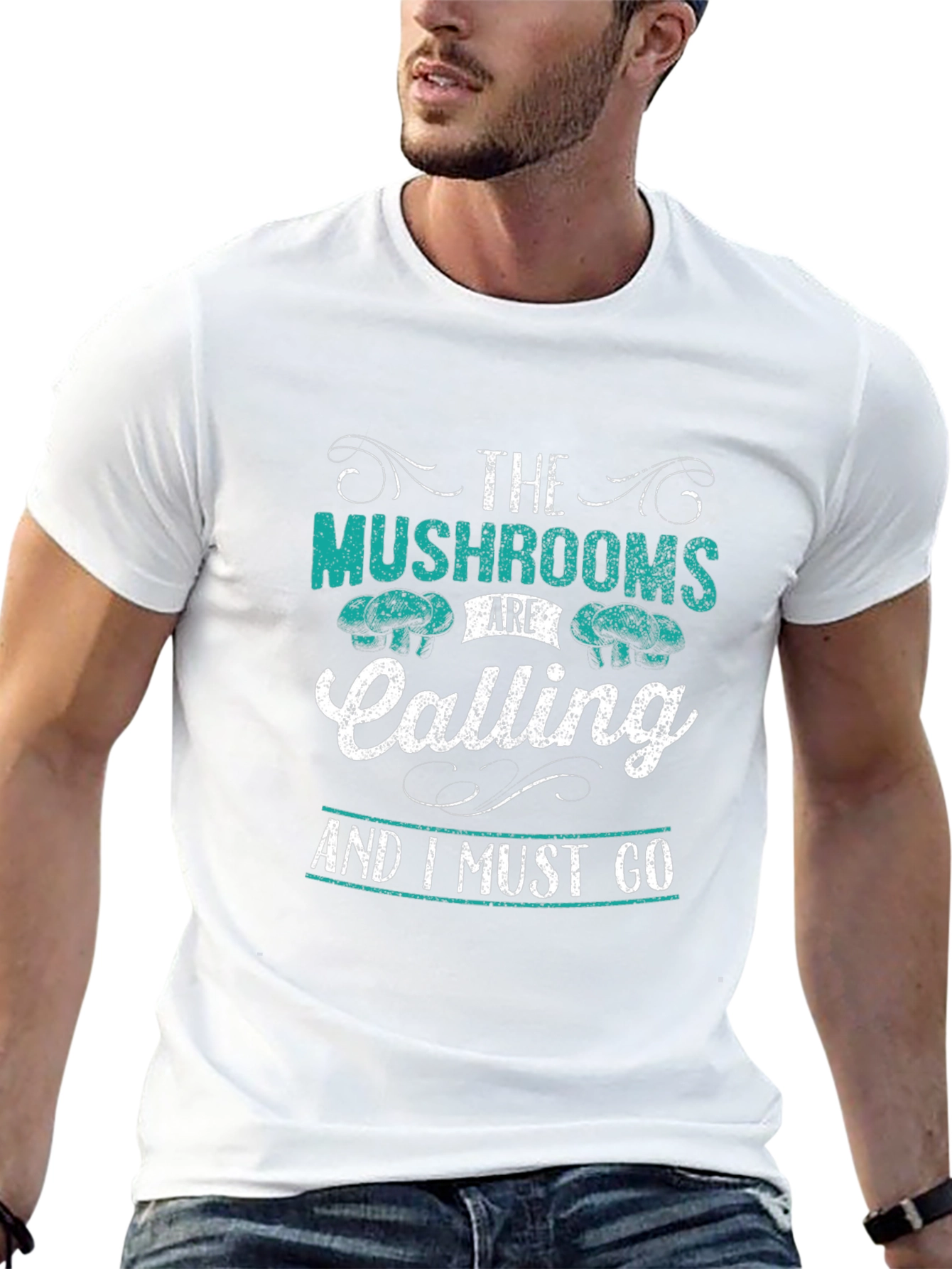 Mushroom Calling Graphic Tee - Black
