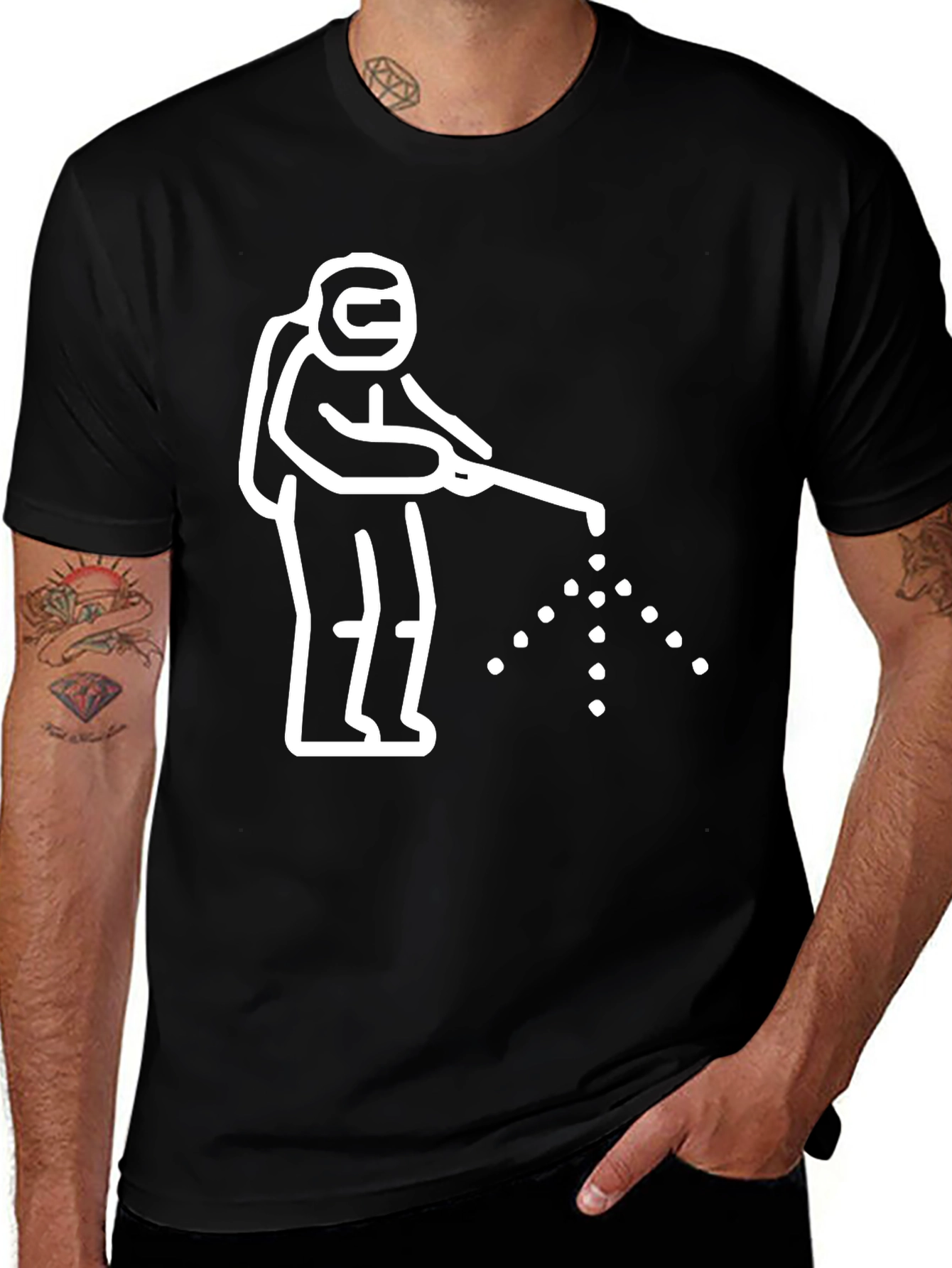 Hazmat Spray T-Shirt - Black Cotton Graphic Tee