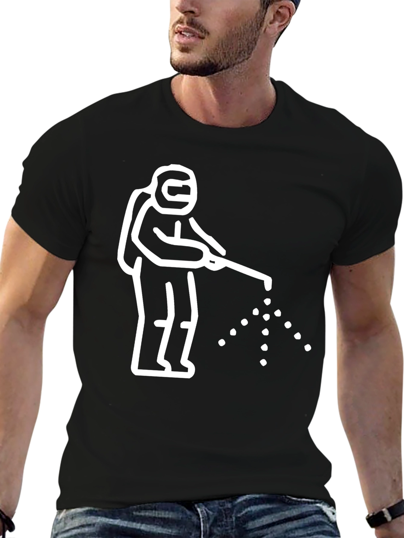 Hazmat Spray T-Shirt - Black Cotton Graphic Tee