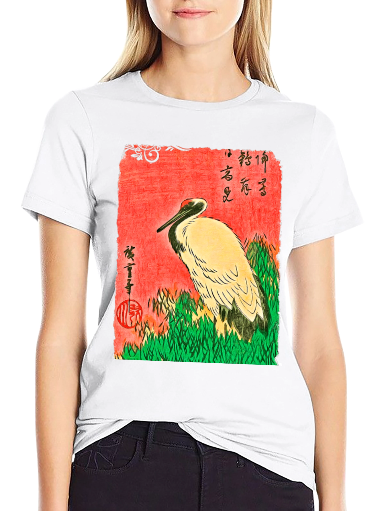 Japanese Crane Ukiyo-e T-Shirt