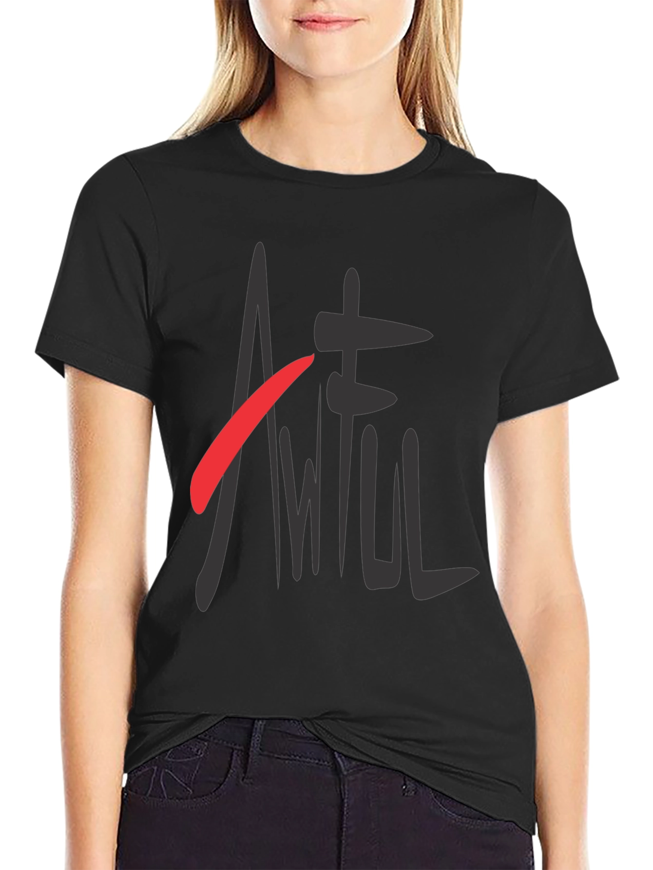Stylish Black T-Shirt with Graphic Print
