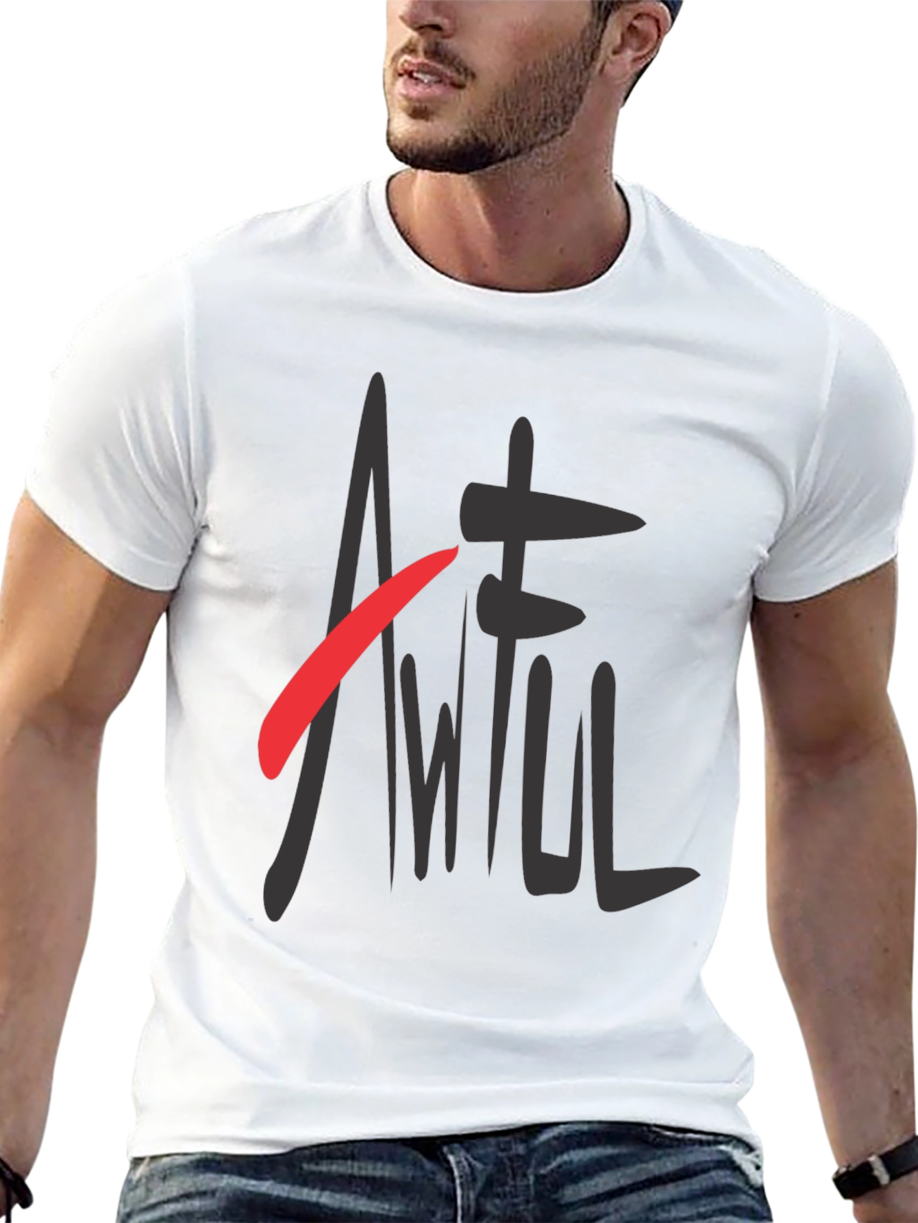 Stylish Black T-Shirt with Graphic Print