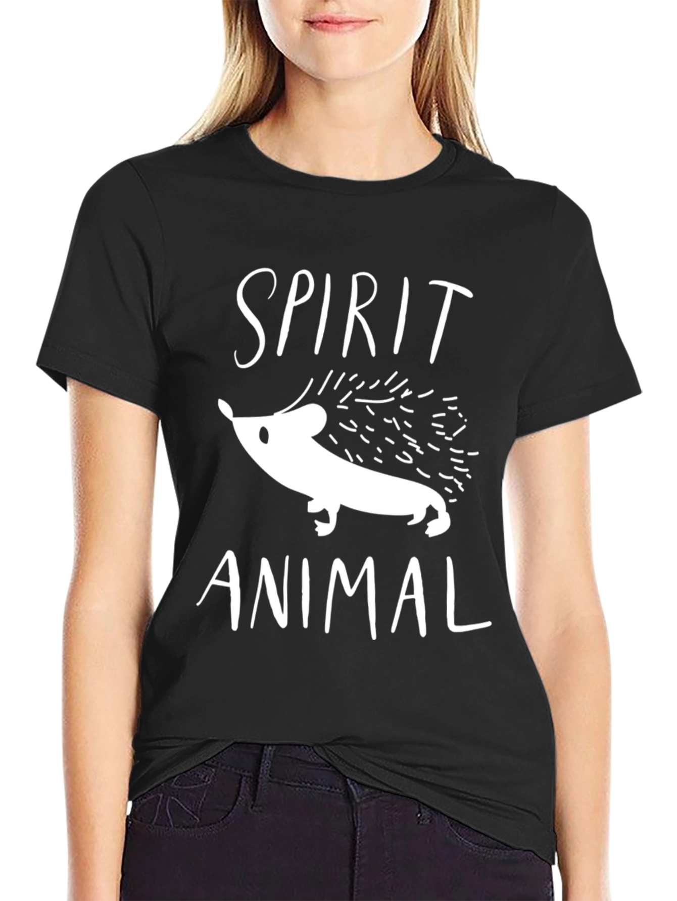 Spirit Animal Hedgehog Black T-Shirt