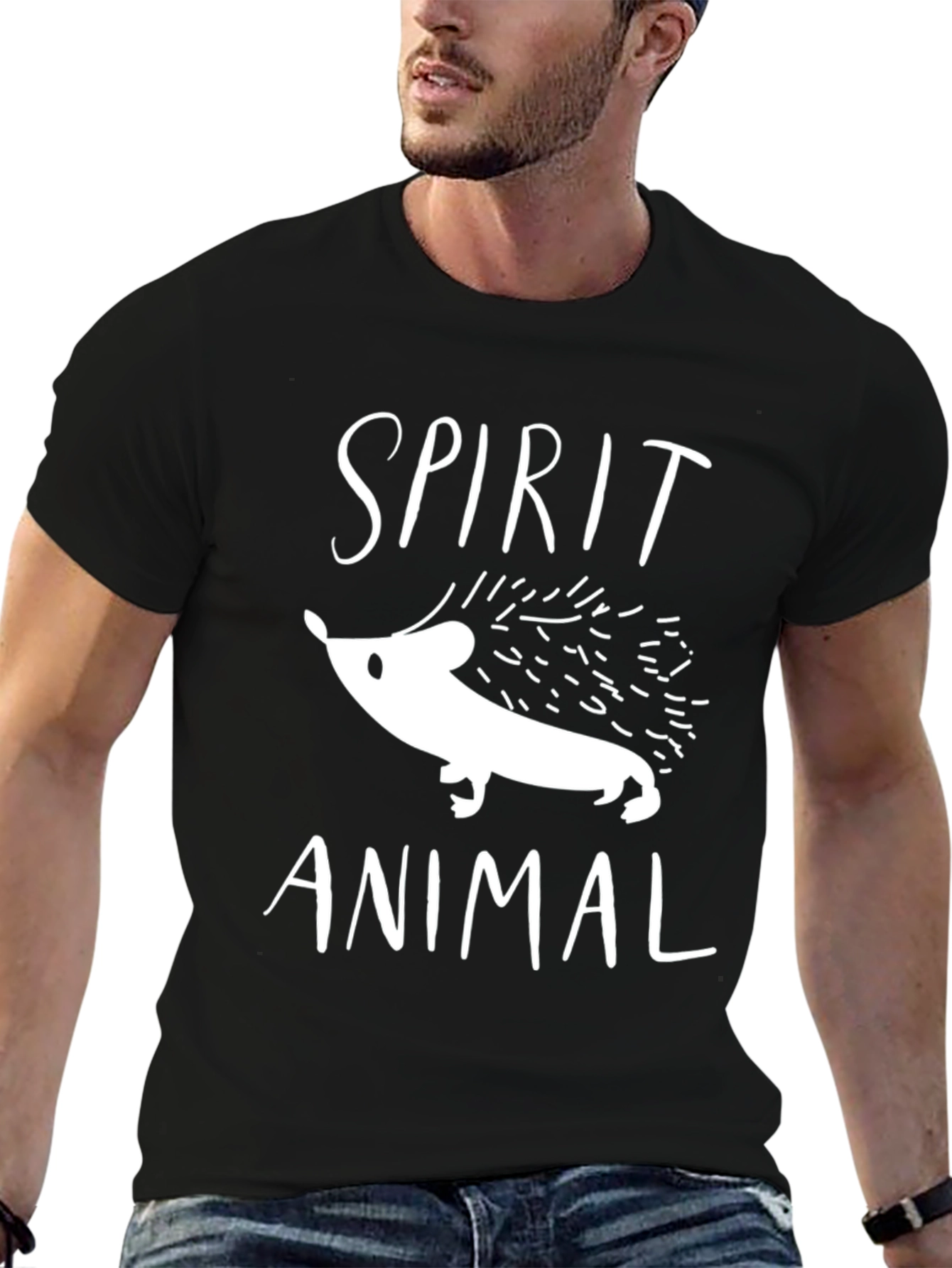 Spirit Animal Hedgehog Black T-Shirt