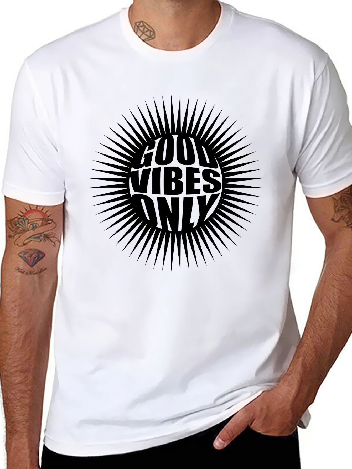 Good Vibes Only Graphic Tee - Mens Black T-Shirt