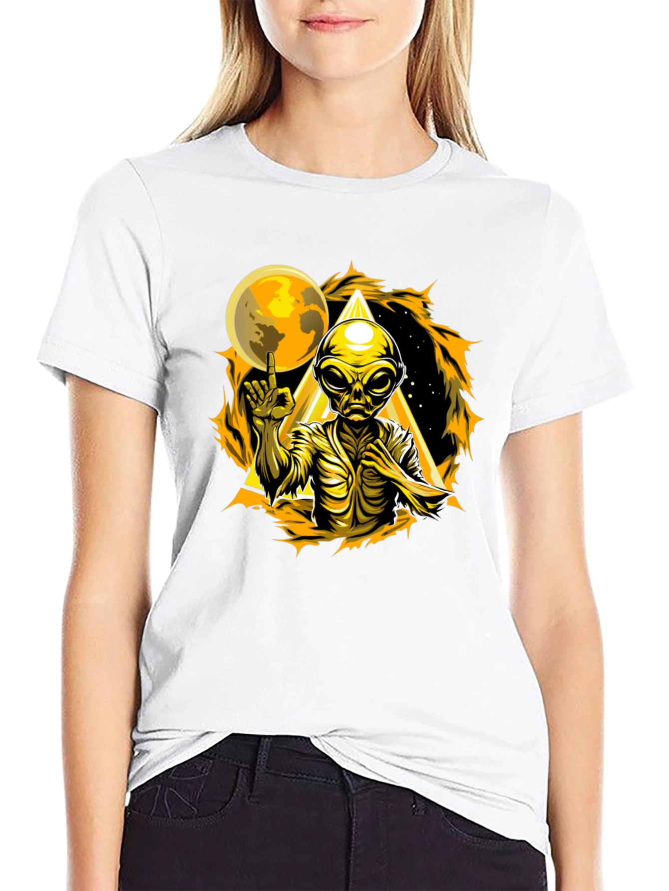 Alien Graphic T-Shirt - Black Cotton Tee