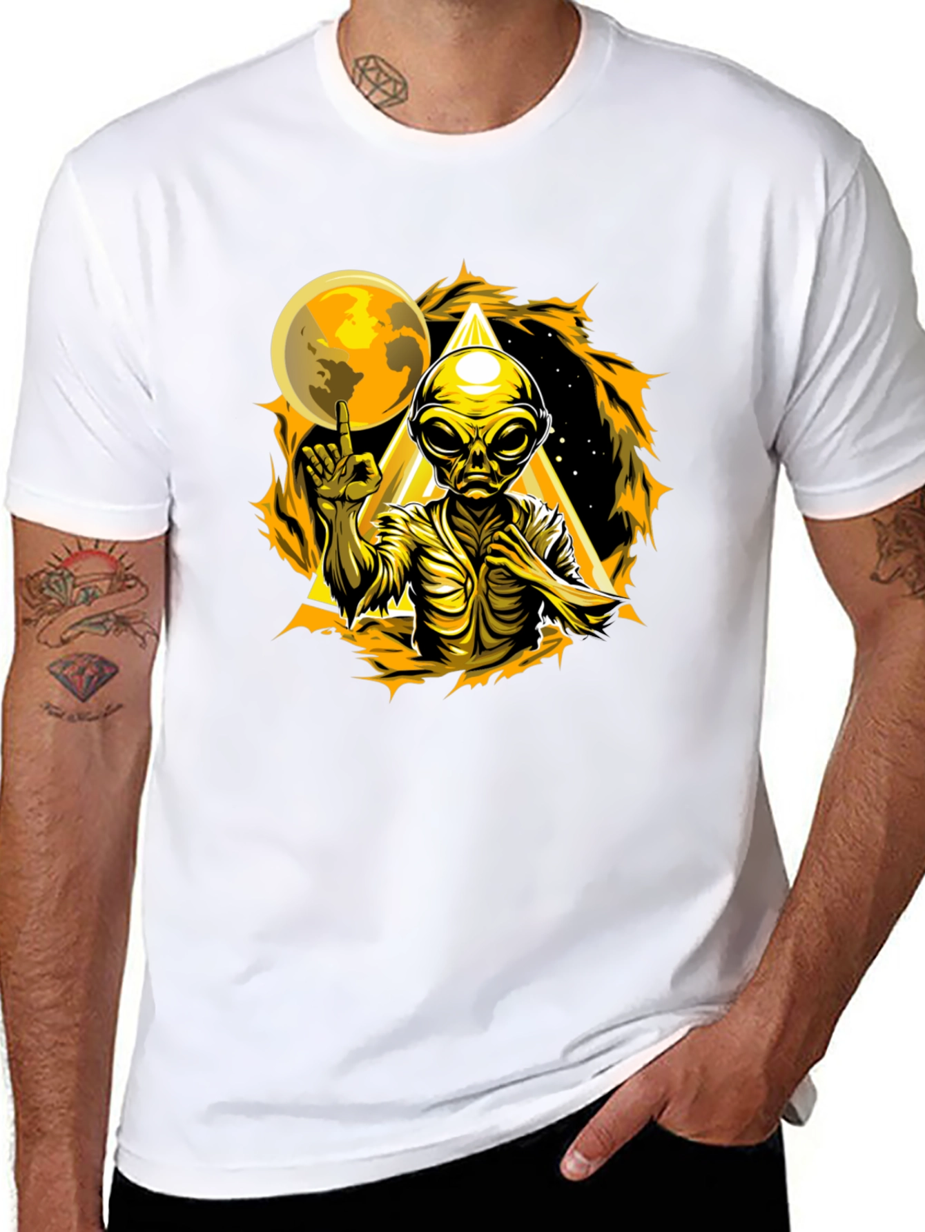 Alien Graphic T-Shirt - Black Cotton Tee