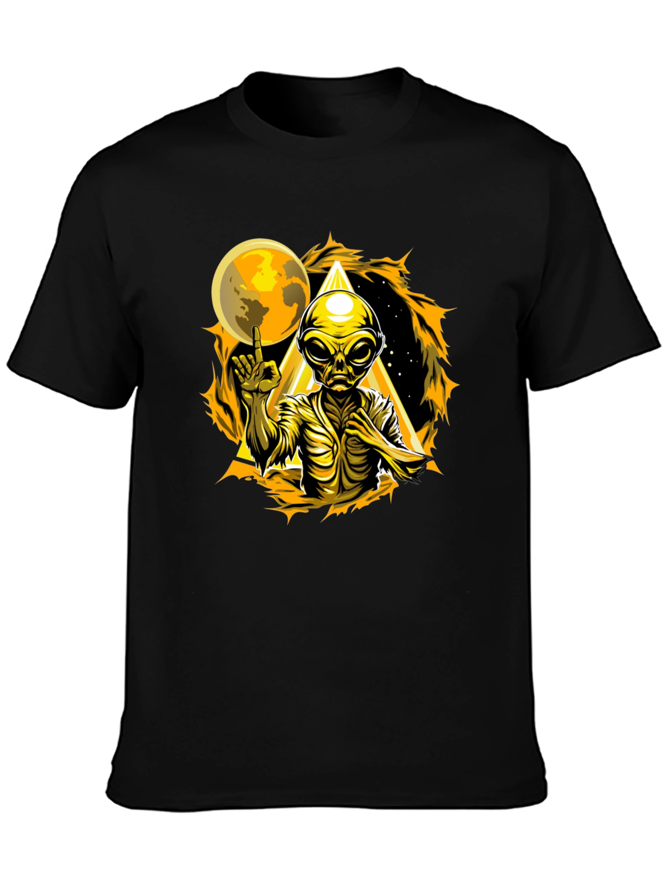 Alien Graphic T-Shirt - Black Cotton Tee