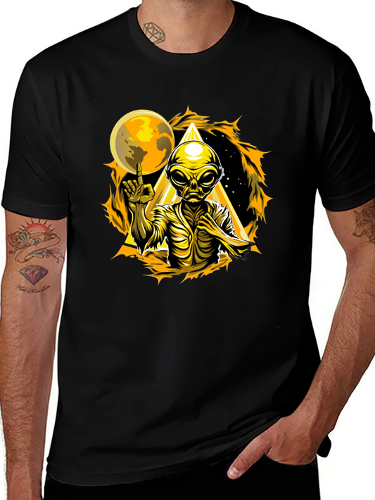 Alien Graphic T-Shirt - Black Cotton Tee