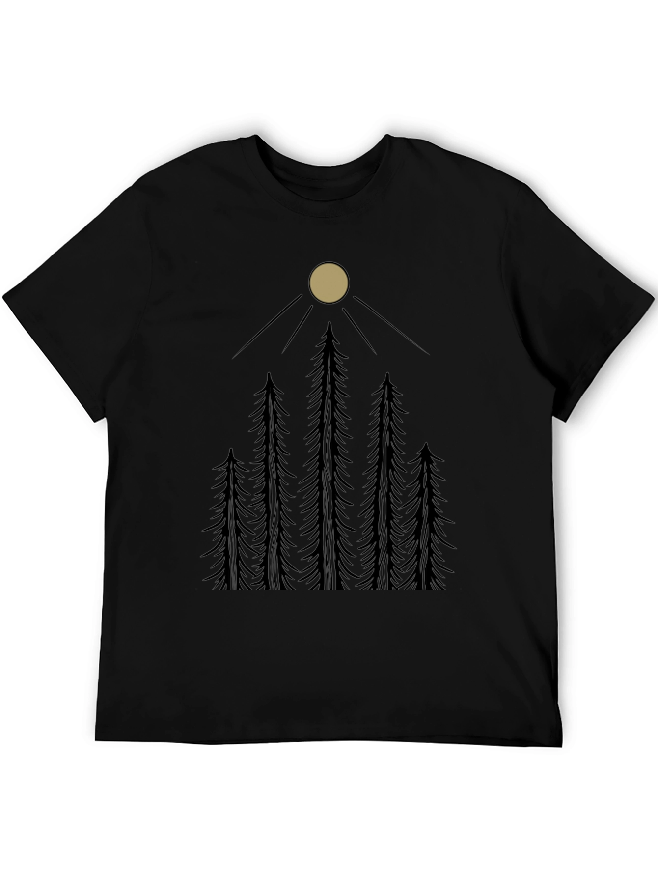 Forest Moon Graphic Tee - Black Cotton