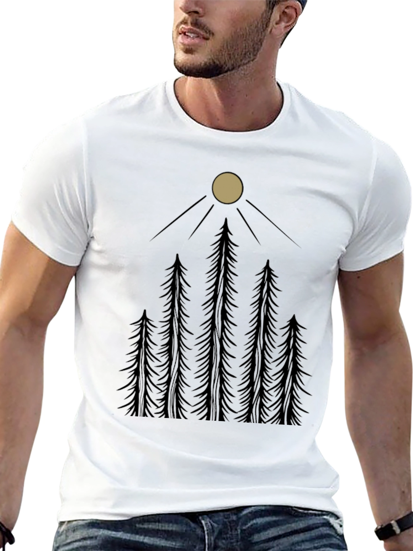 Forest Moon Graphic Tee - Black Cotton