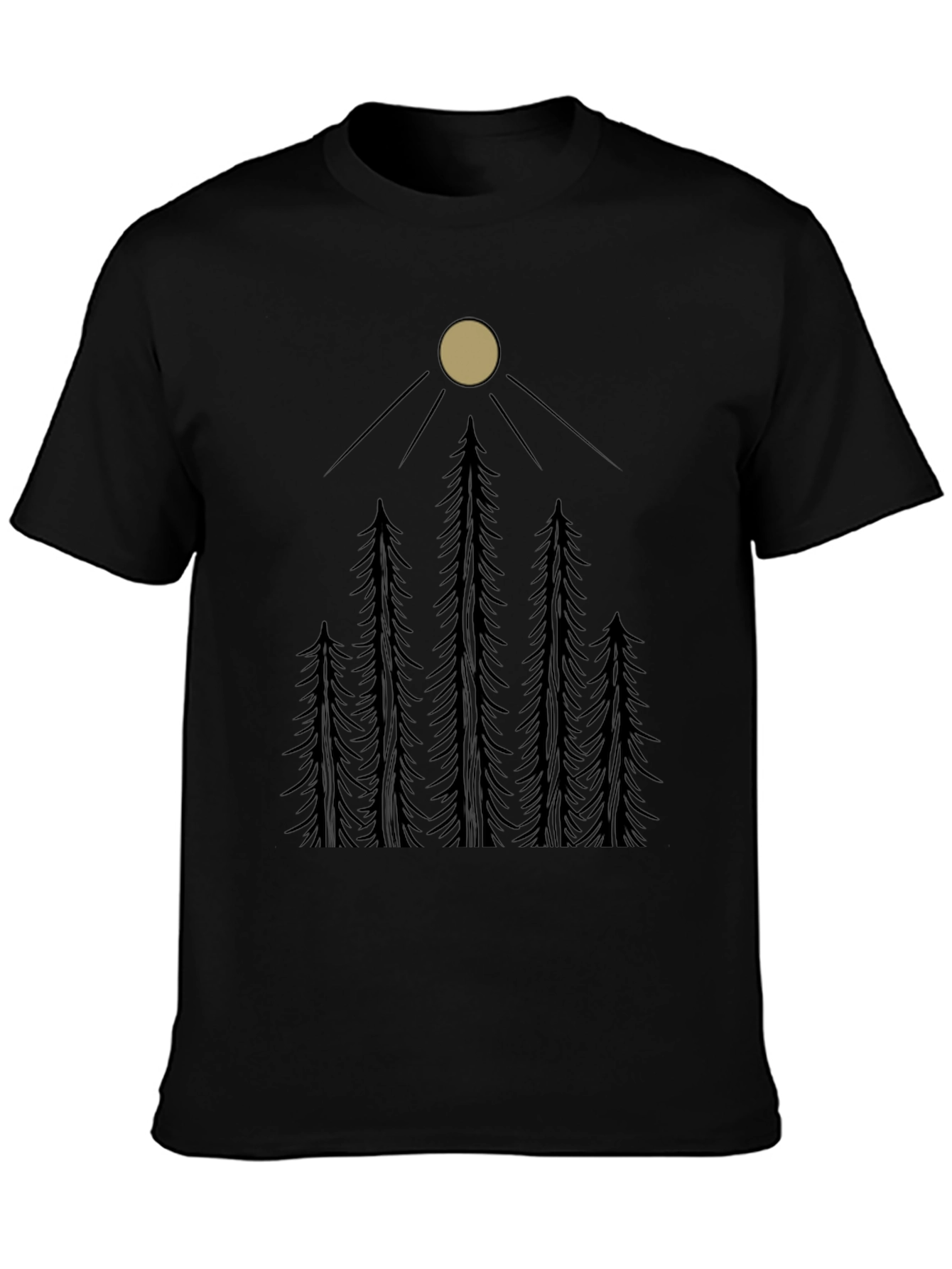 Forest Moon Graphic Tee - Black Cotton