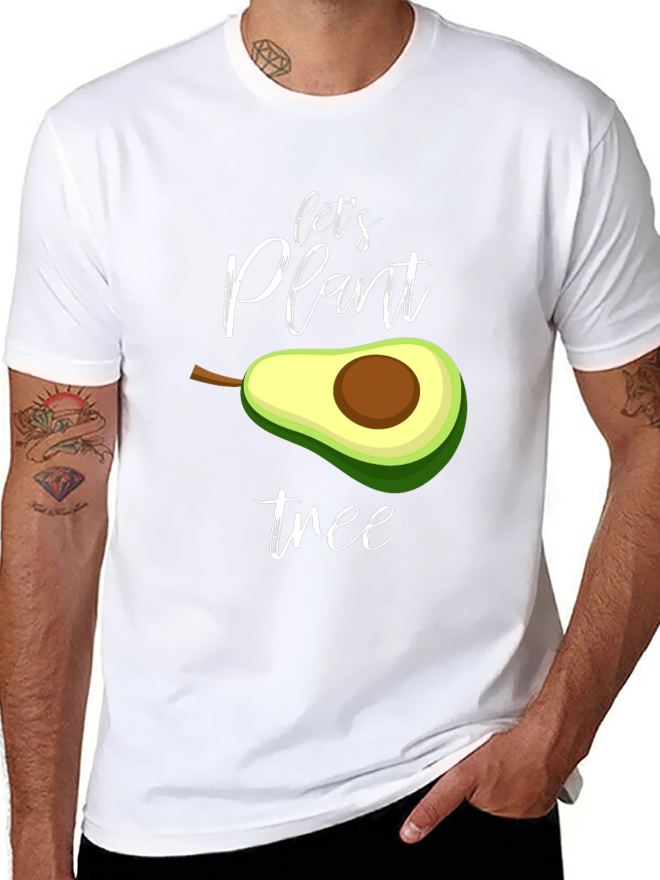 Lets Plant Tree T-Shirt - Avocado Design