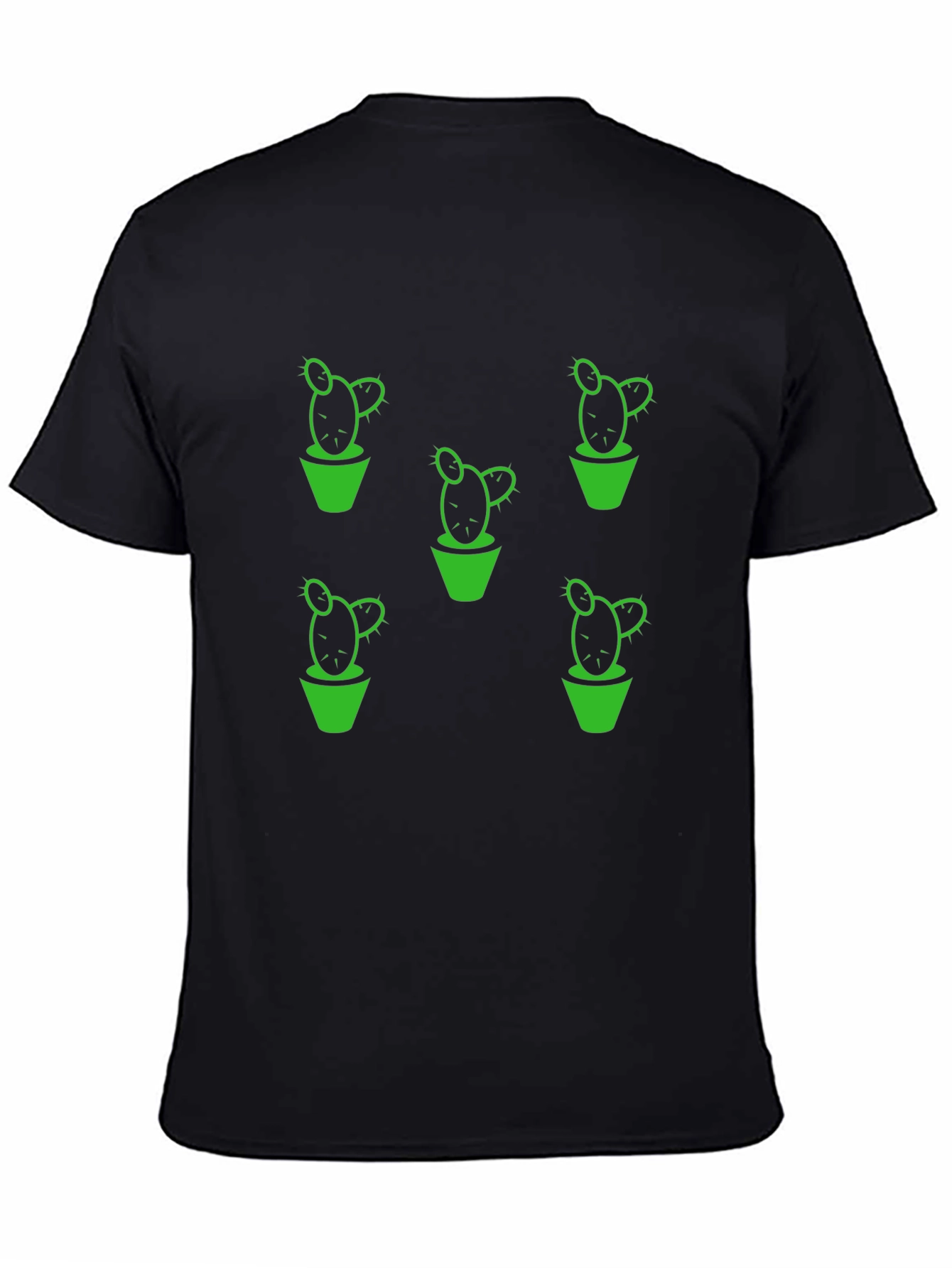 Cactus Print T-Shirt - Black Graphic Tee