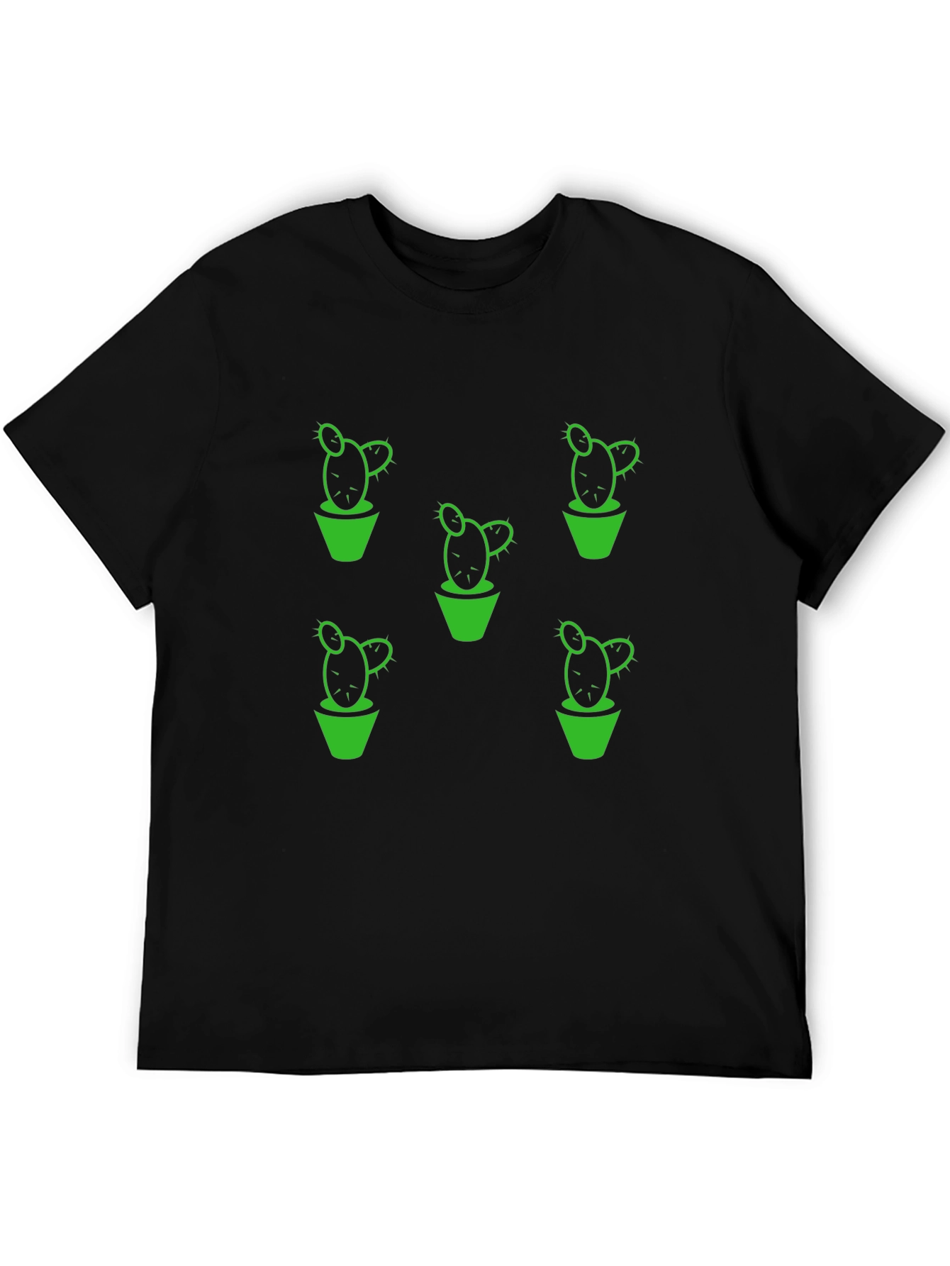Cactus Print T-Shirt - Black Graphic Tee