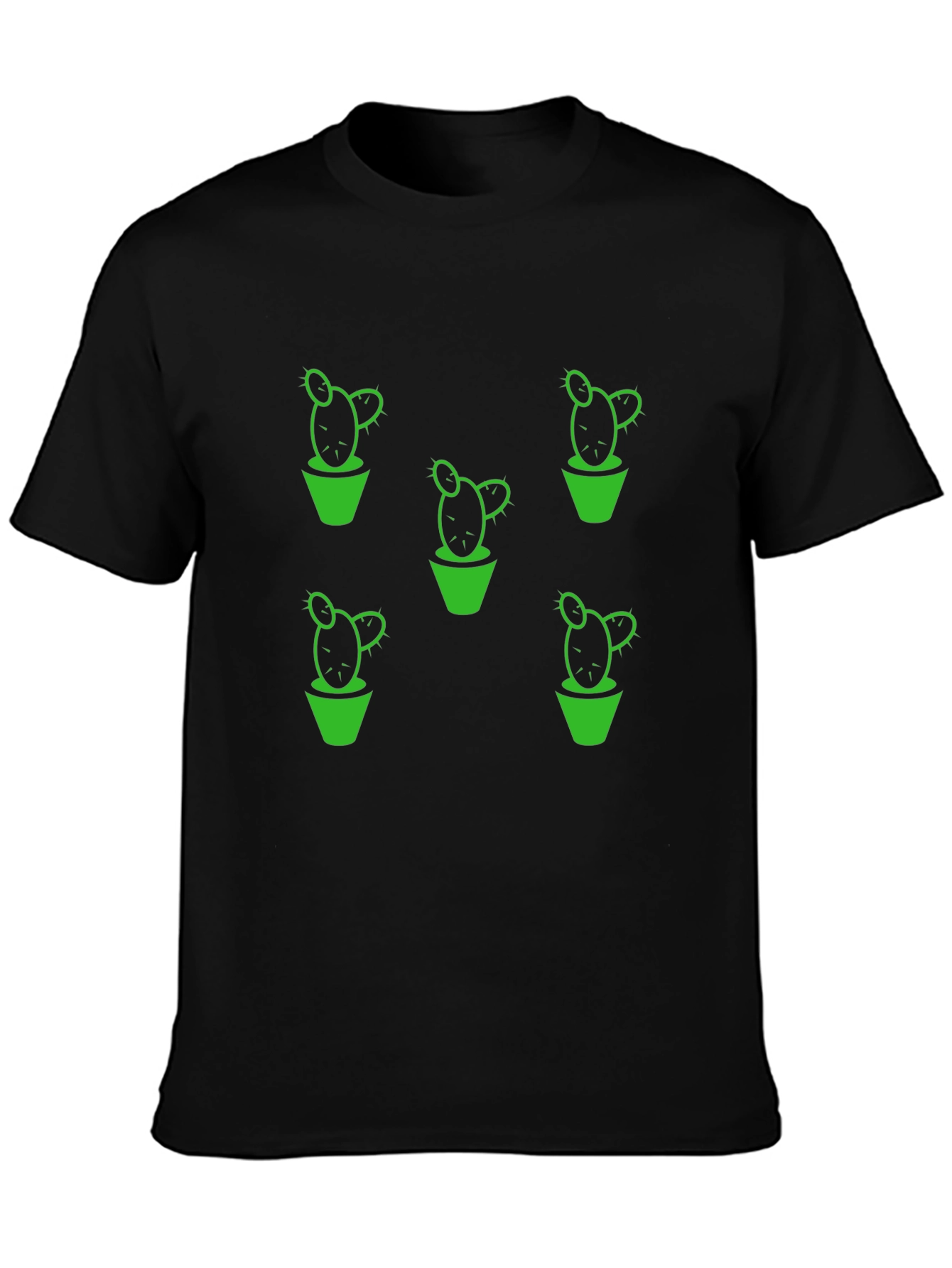 Cactus Print T-Shirt - Black Graphic Tee