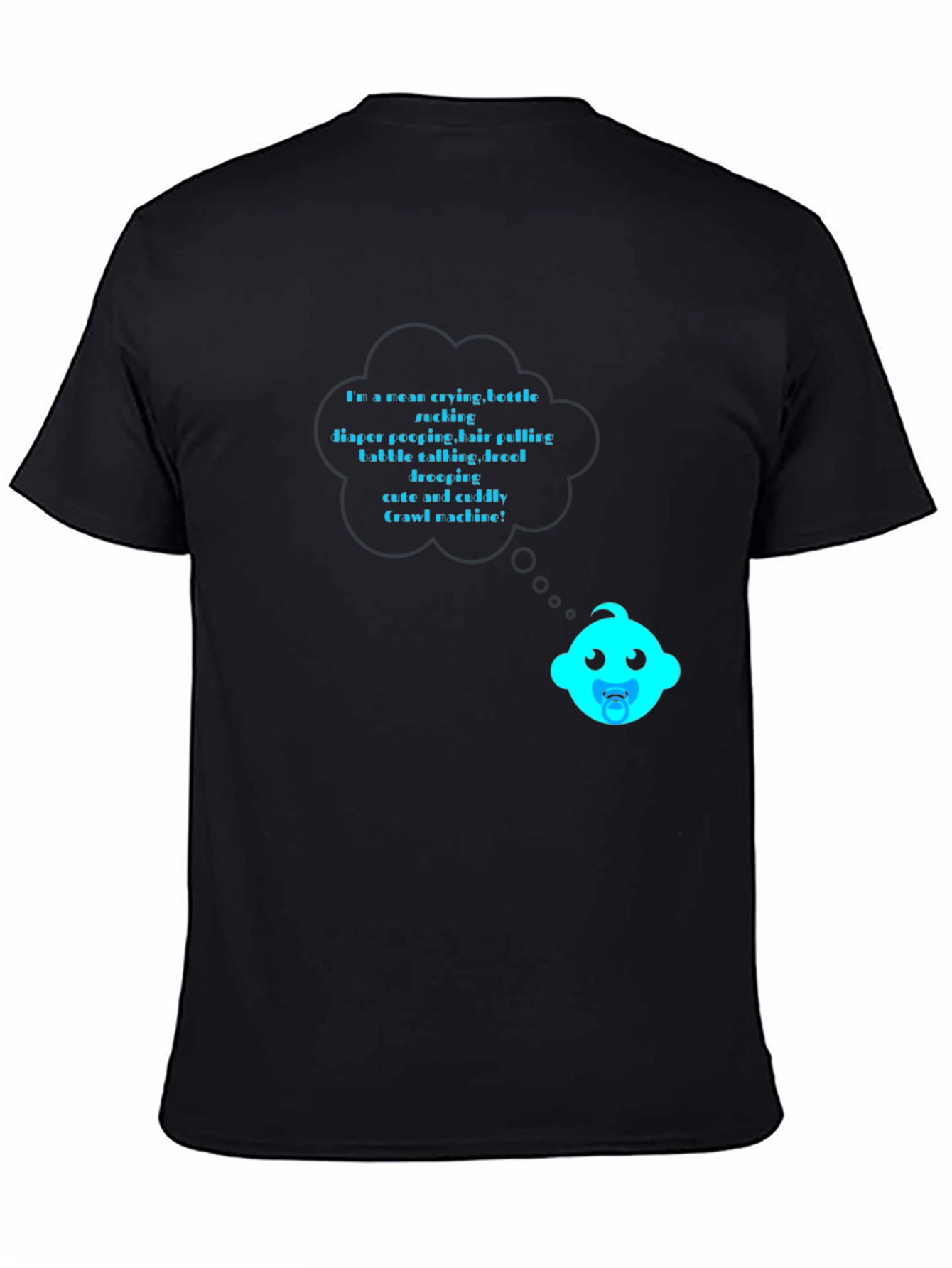 Funny Baby Crawl Machine Black T-Shirt