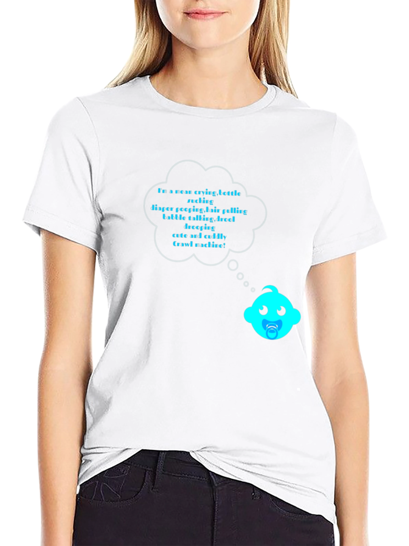 Funny Baby Crawl Machine Black T-Shirt