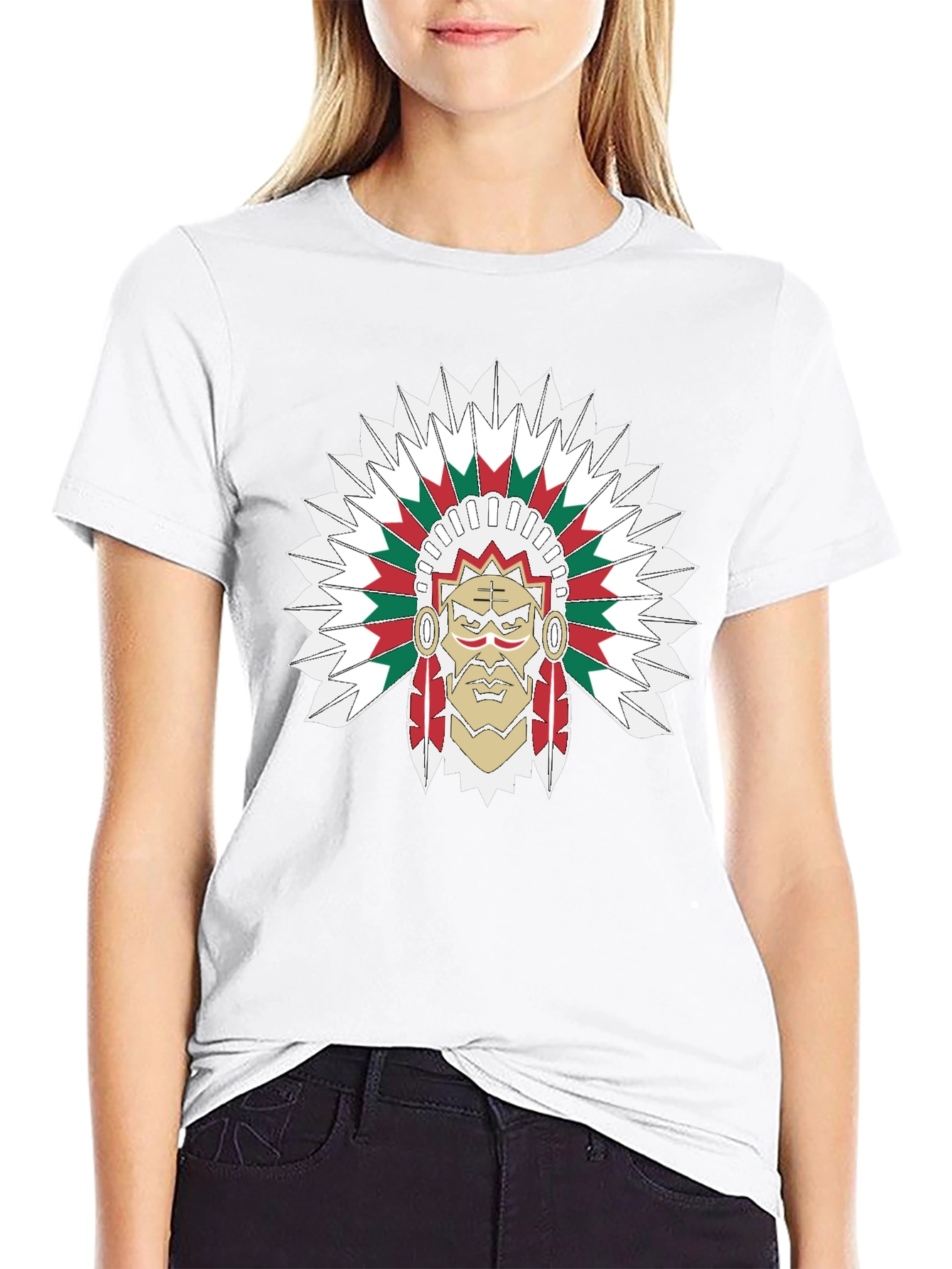 Chief Headdress Graphic Black T-Shirt