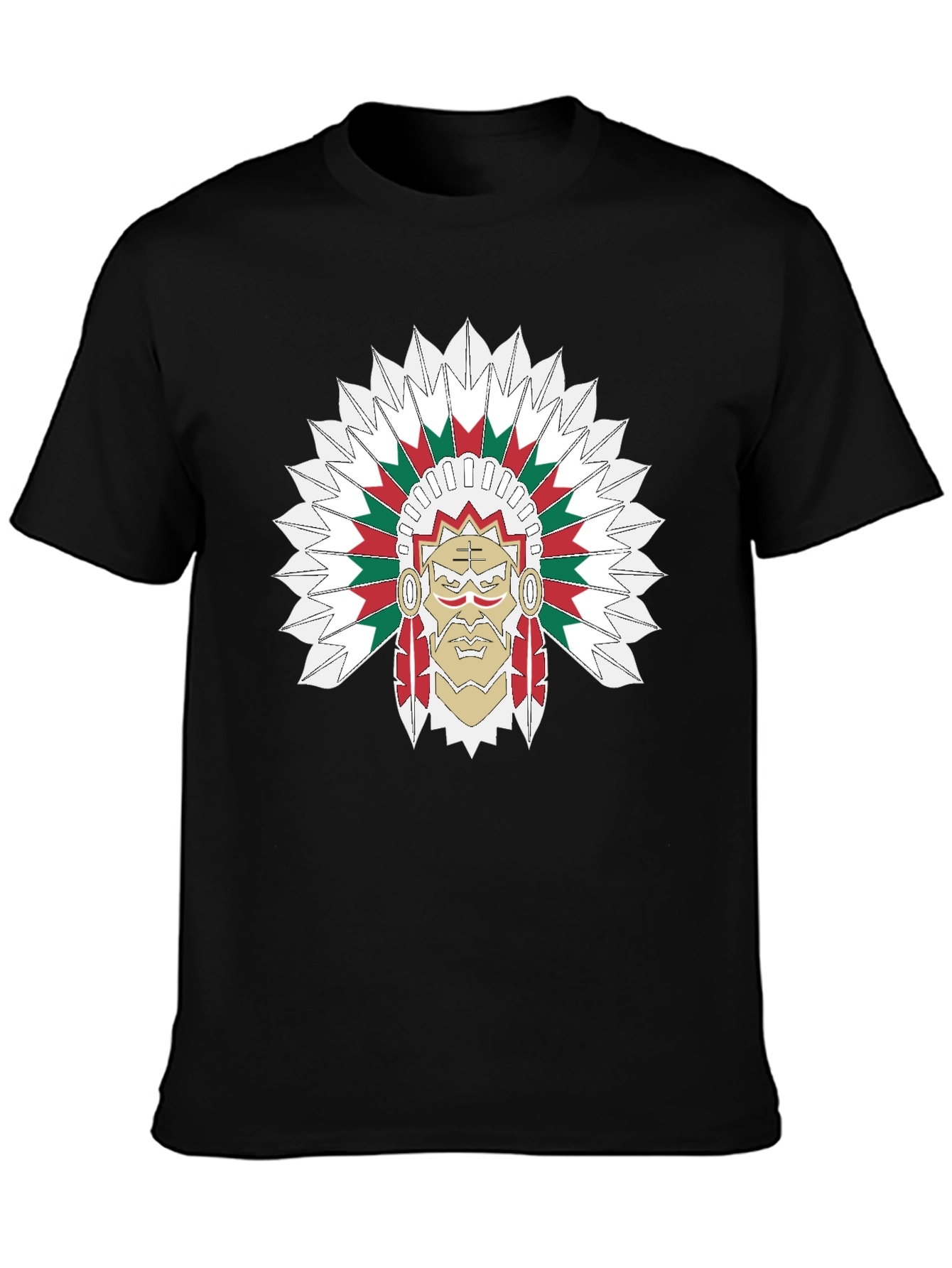 Chief Headdress Graphic Black T-Shirt